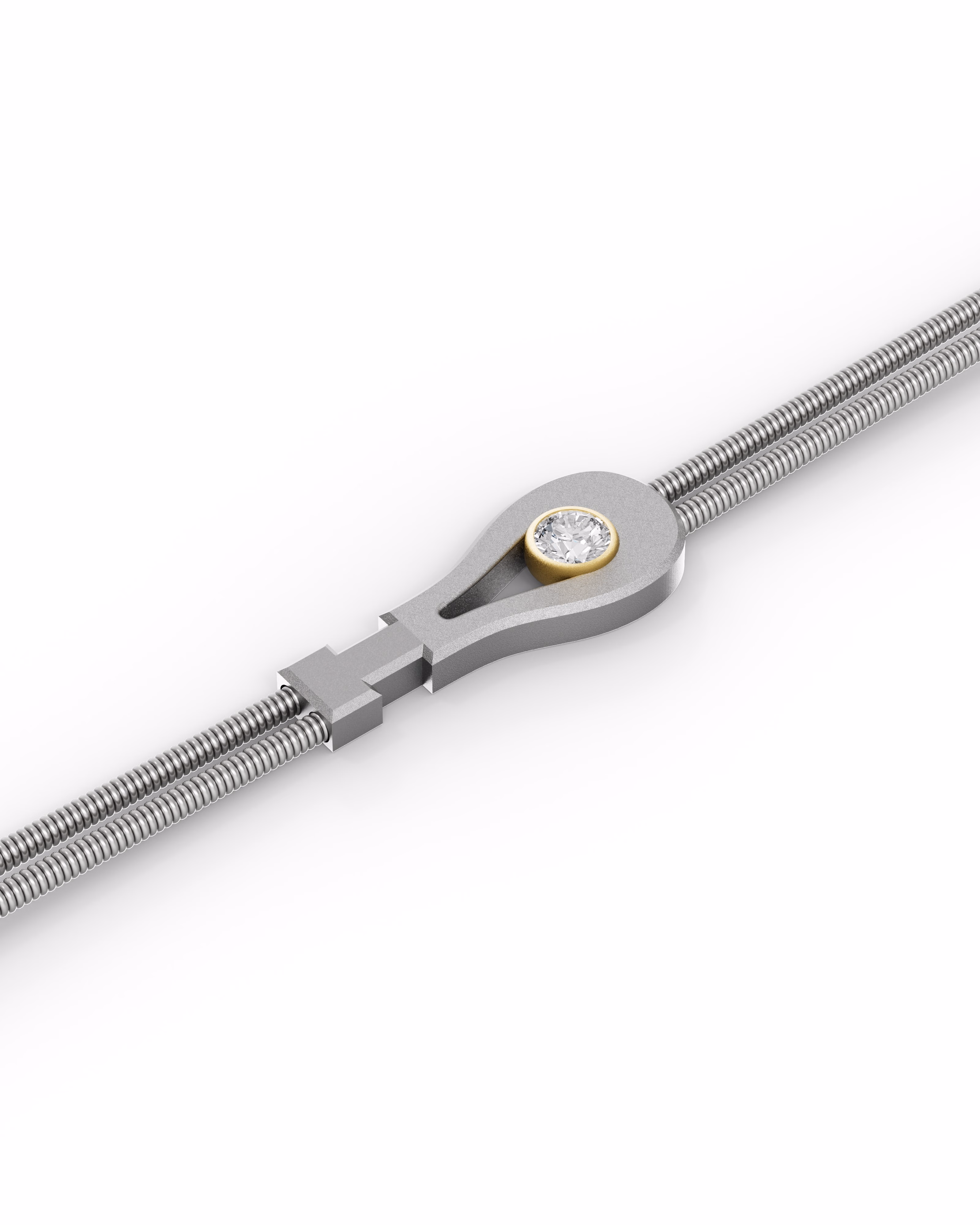 Unisex Silver Titanium Bracelet with Matte Finish