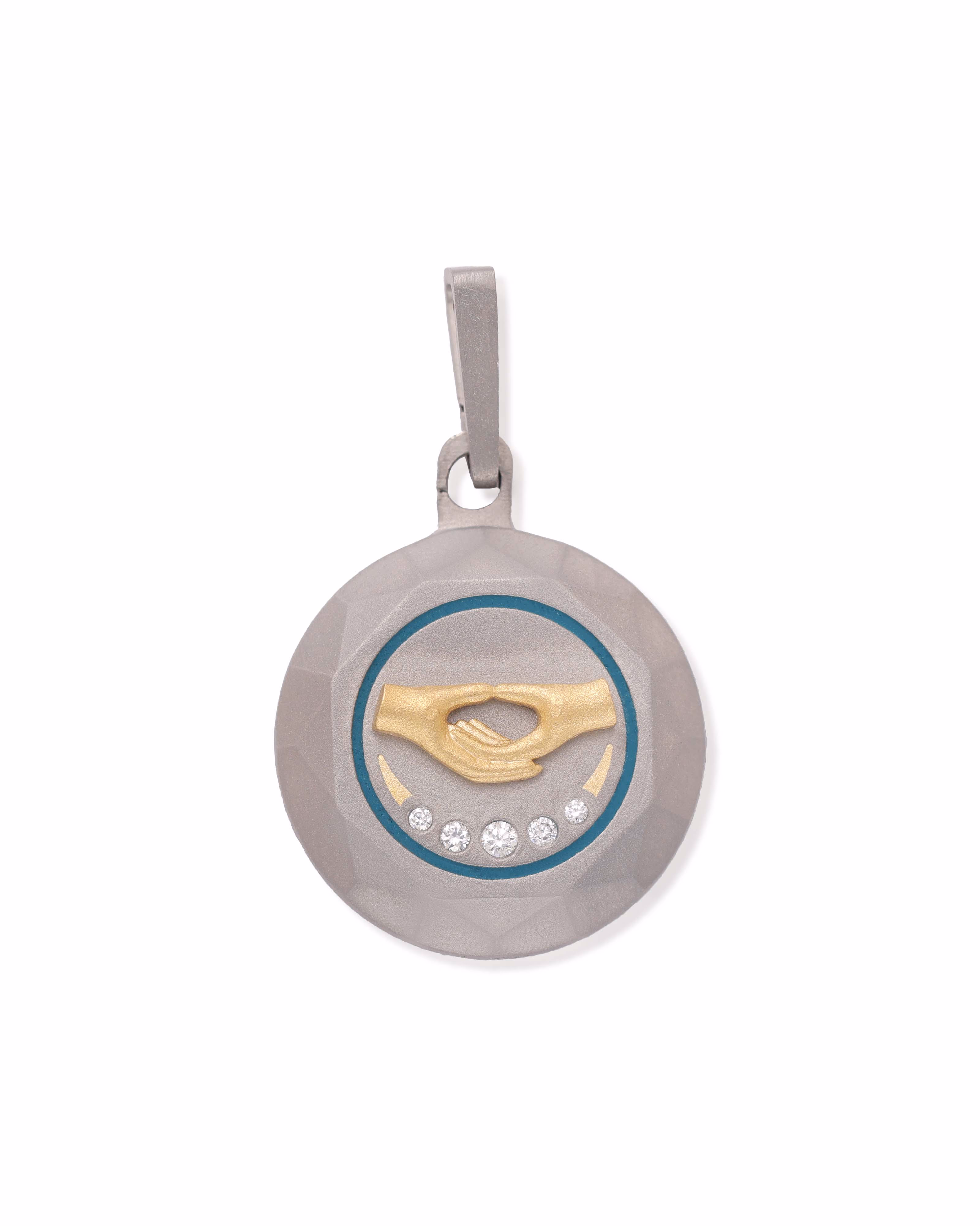 Unisex Silver Titanium Pendant with Matte Finish