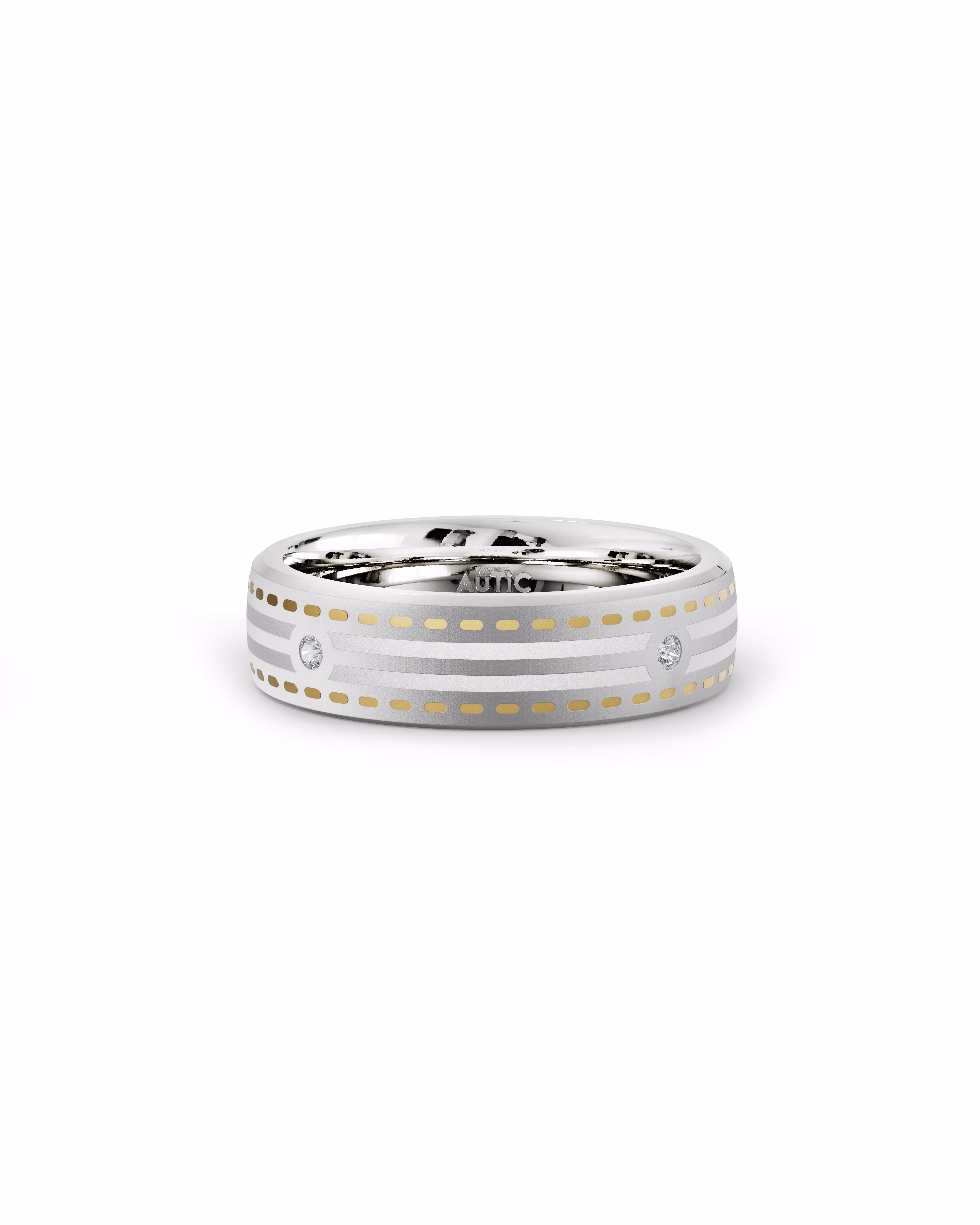 Mens's Silver Titanium Ring with Matte Finish