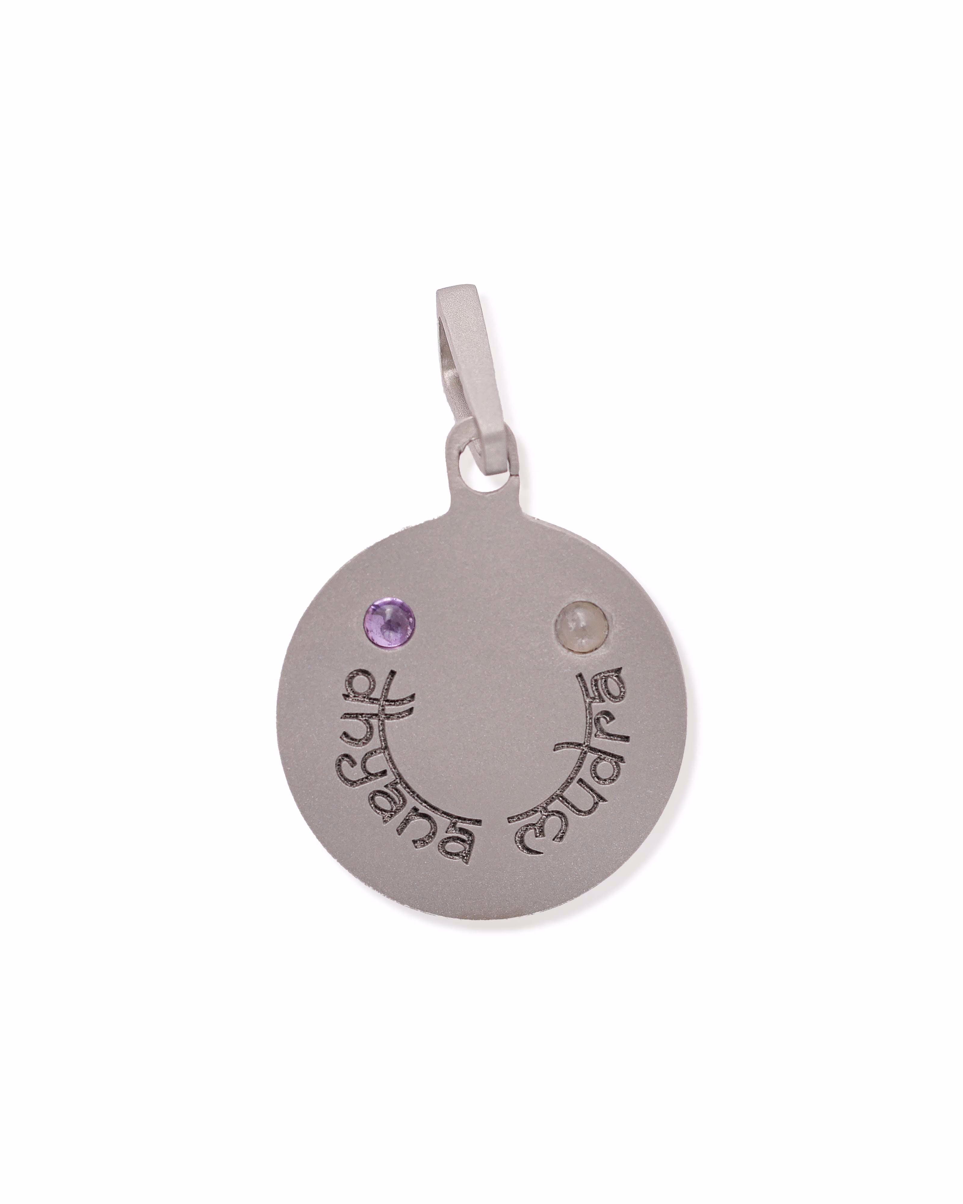 Unisex Silver Titanium Pendant with Matte Finish
