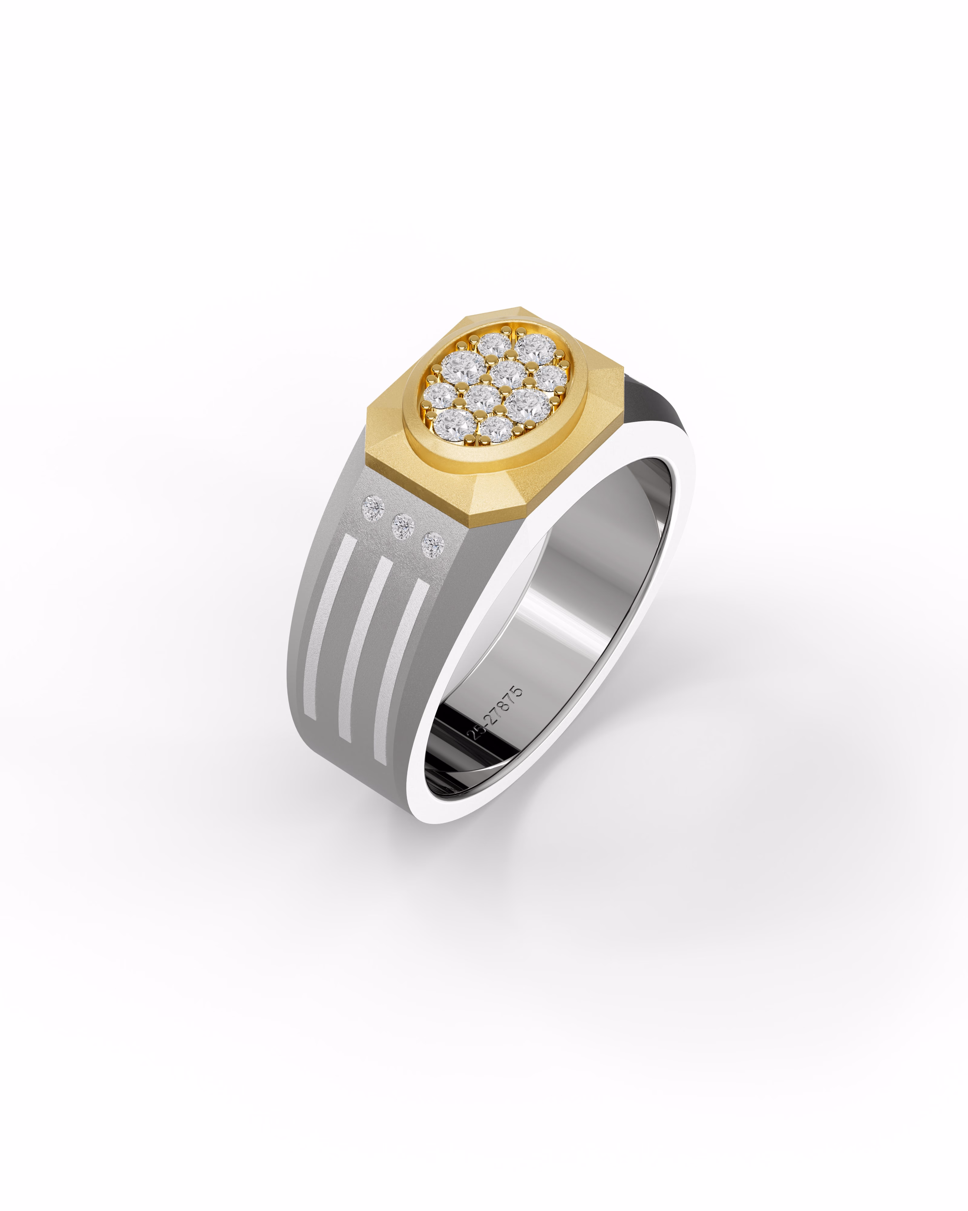 Men's Silver Titanium Ring with Matte Finish