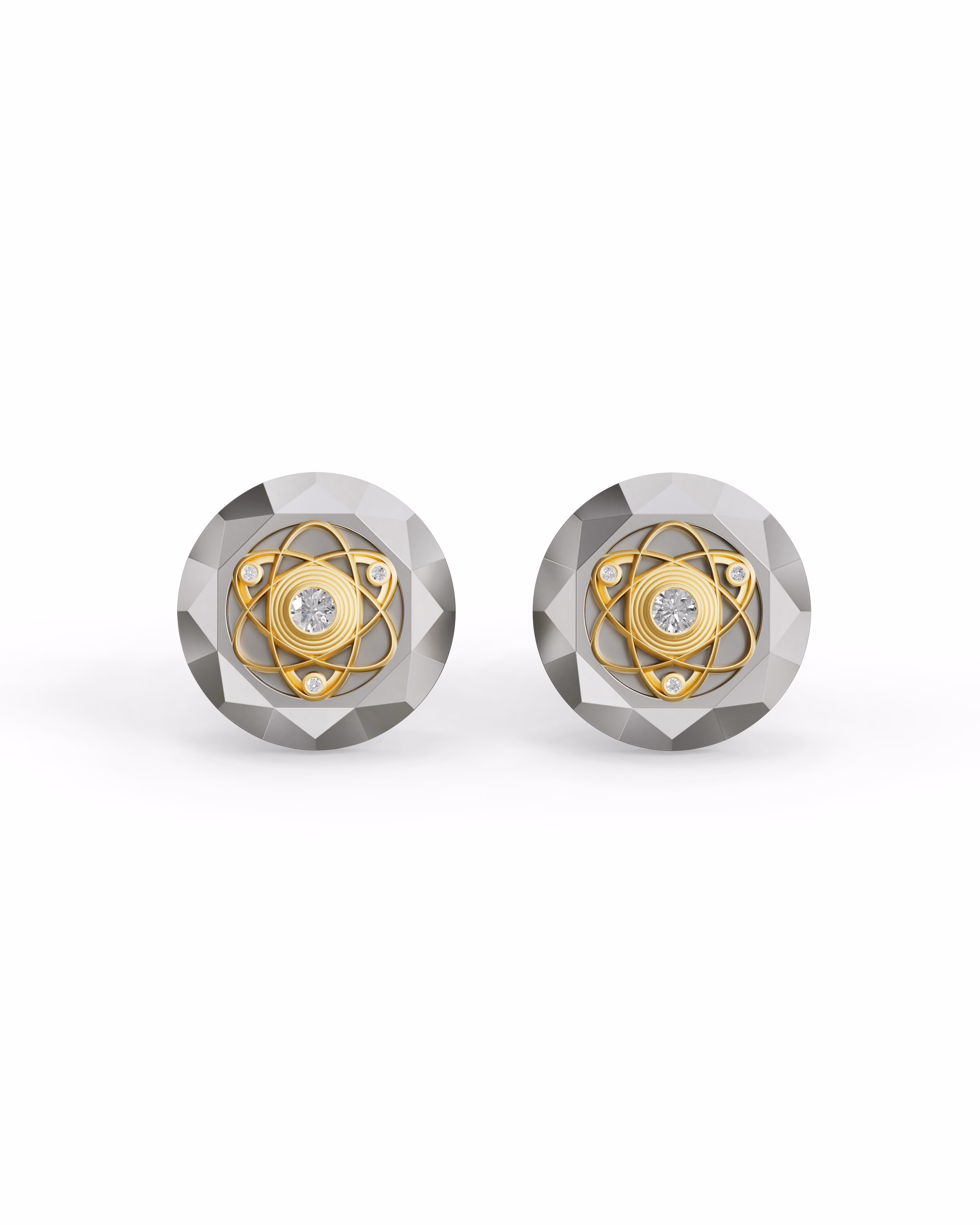 Men's  Silver Titanium Cufflink with Matte Finish