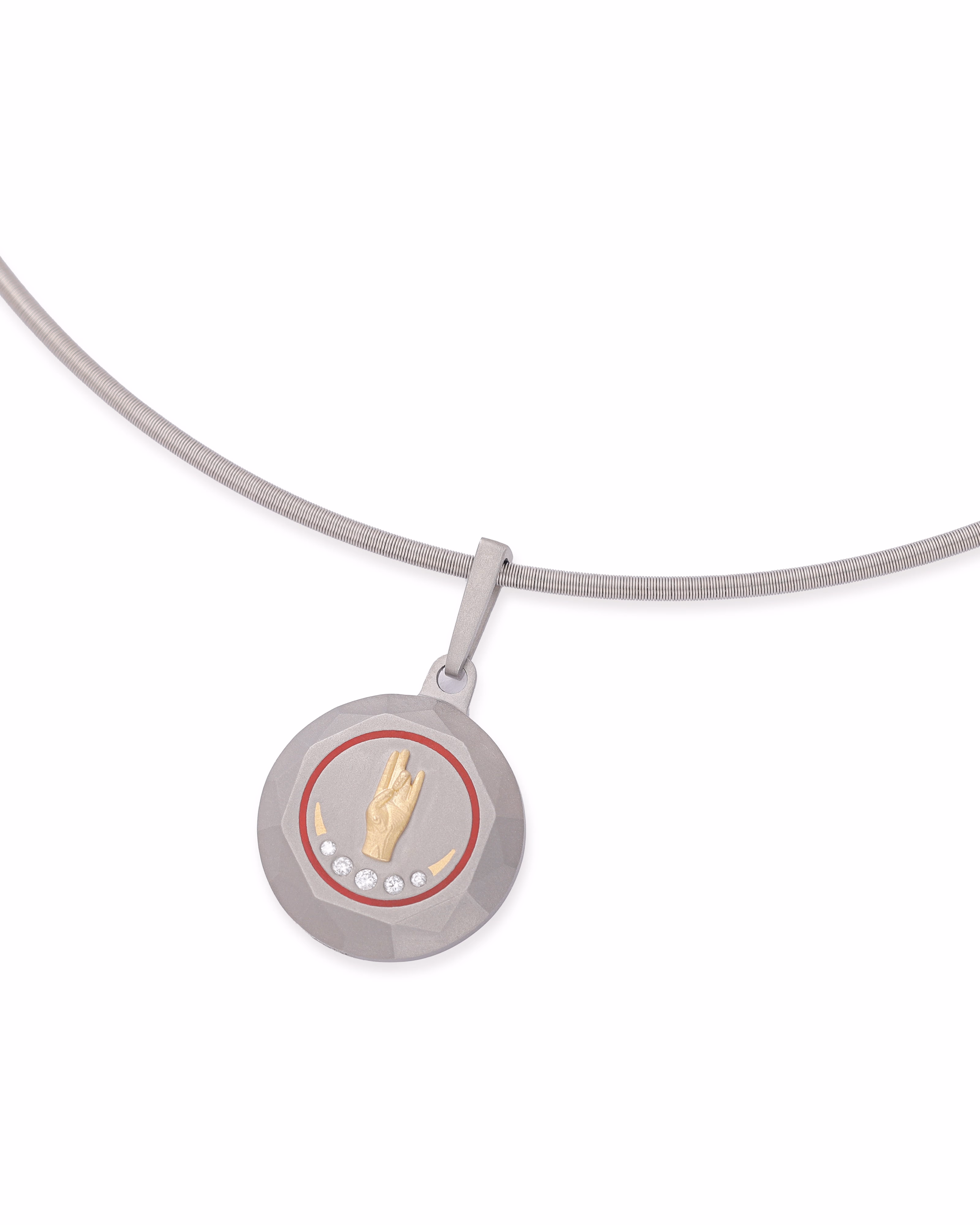 Unisex Silver Titanium Pendant with Matte Finish