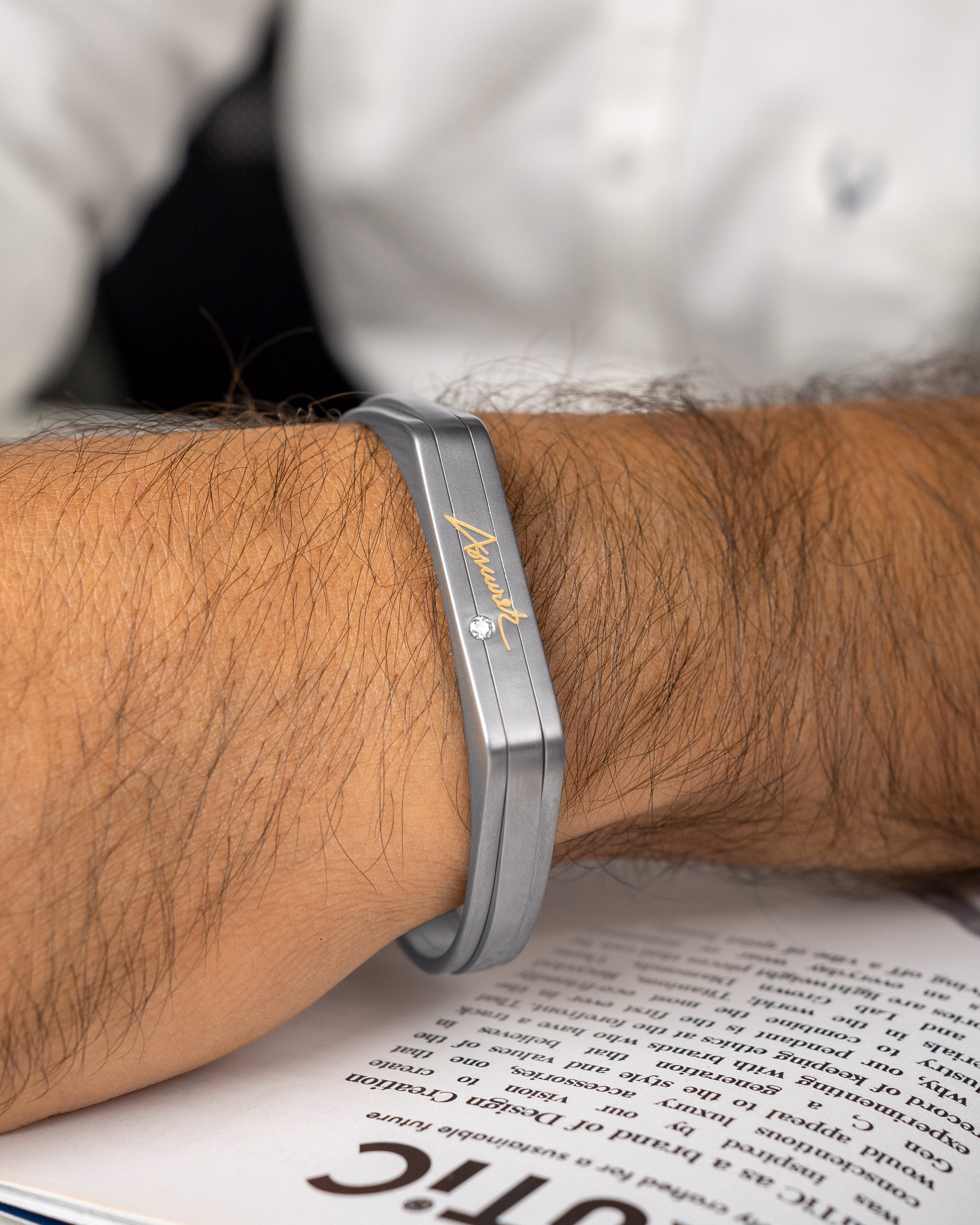 Autograph – Personalized Titanium Kada Bracelet.