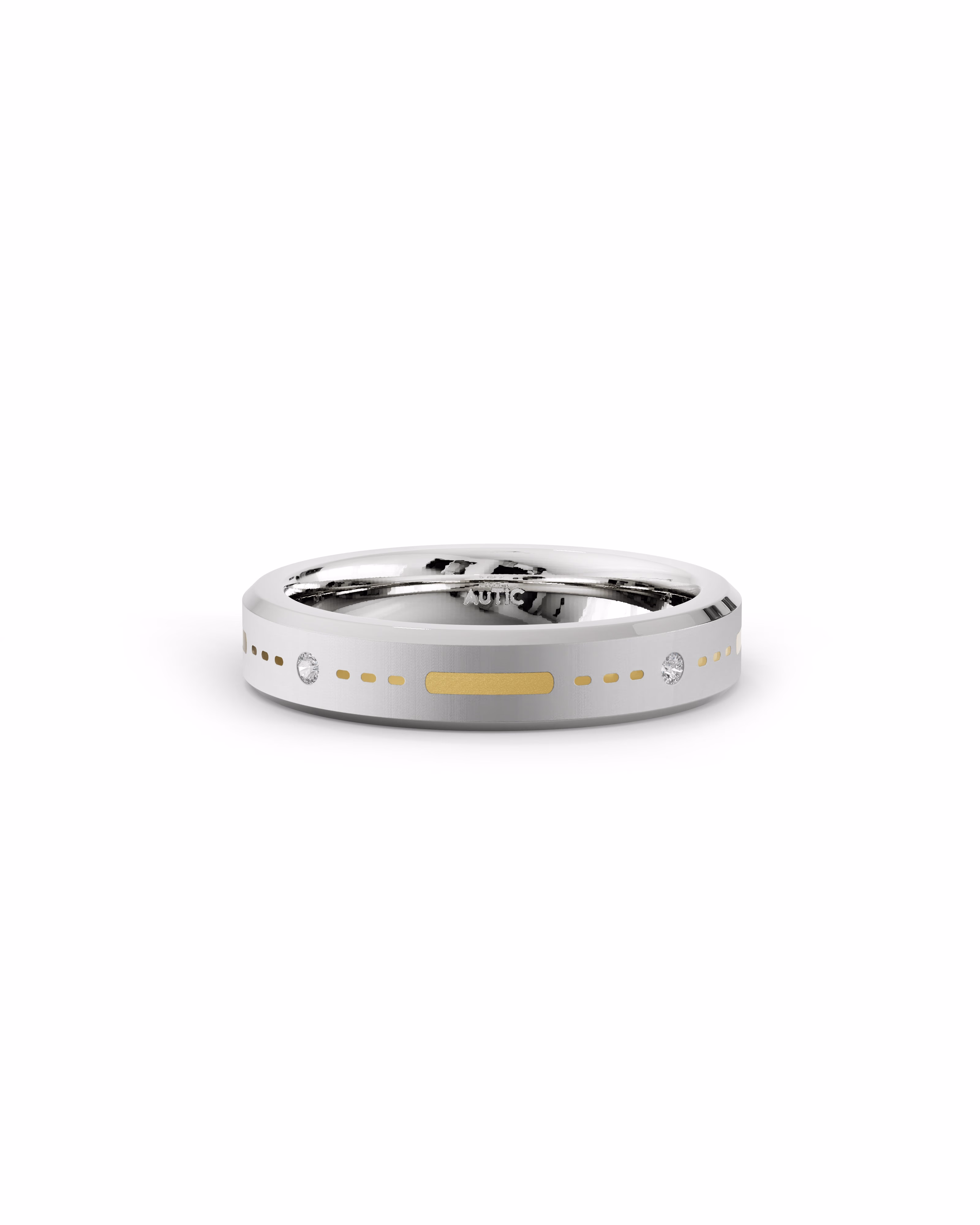 Mens's Silver Titanium Ring with Matte Finish