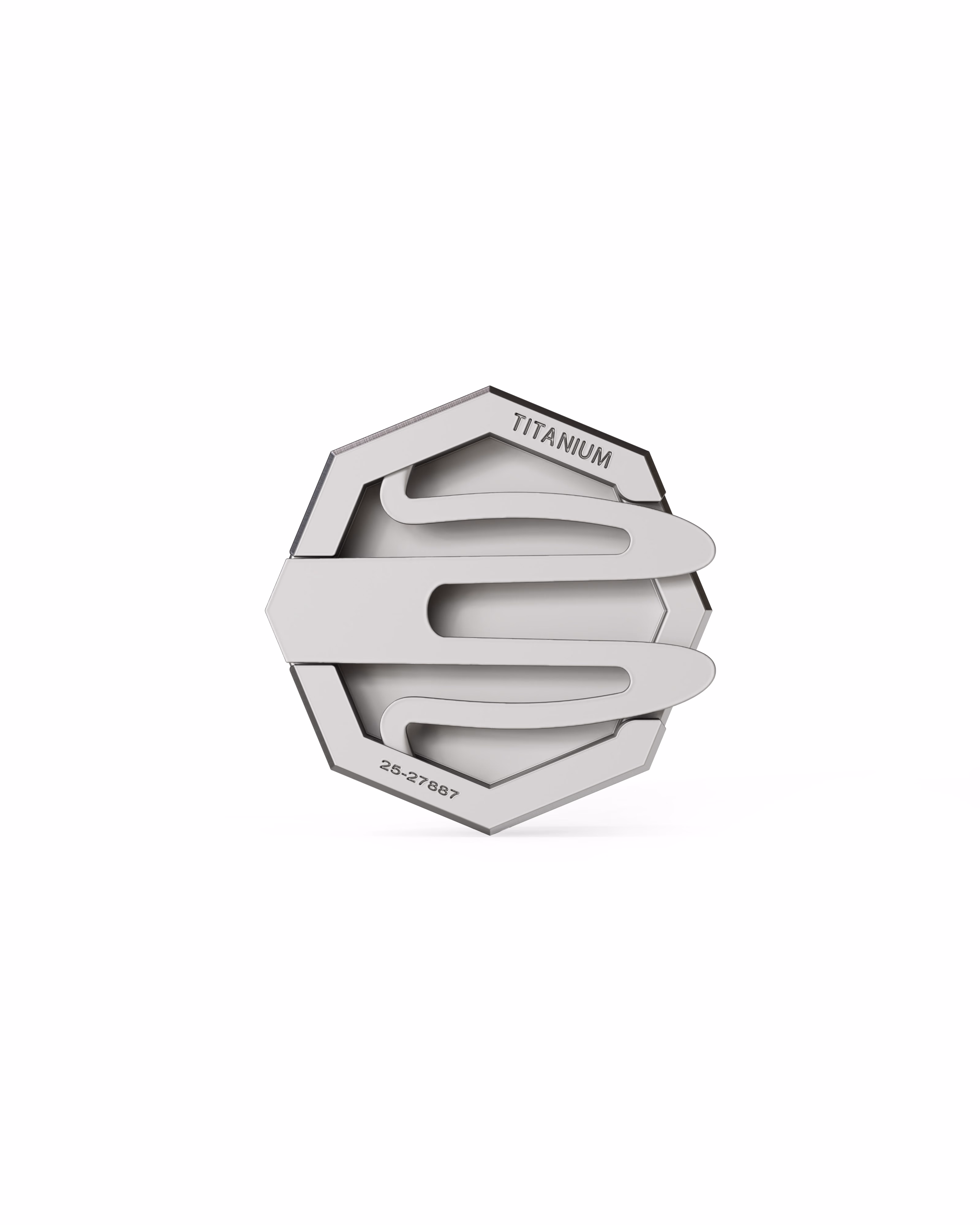 Men's  Silver Titanium Button Cover with Matte Finish