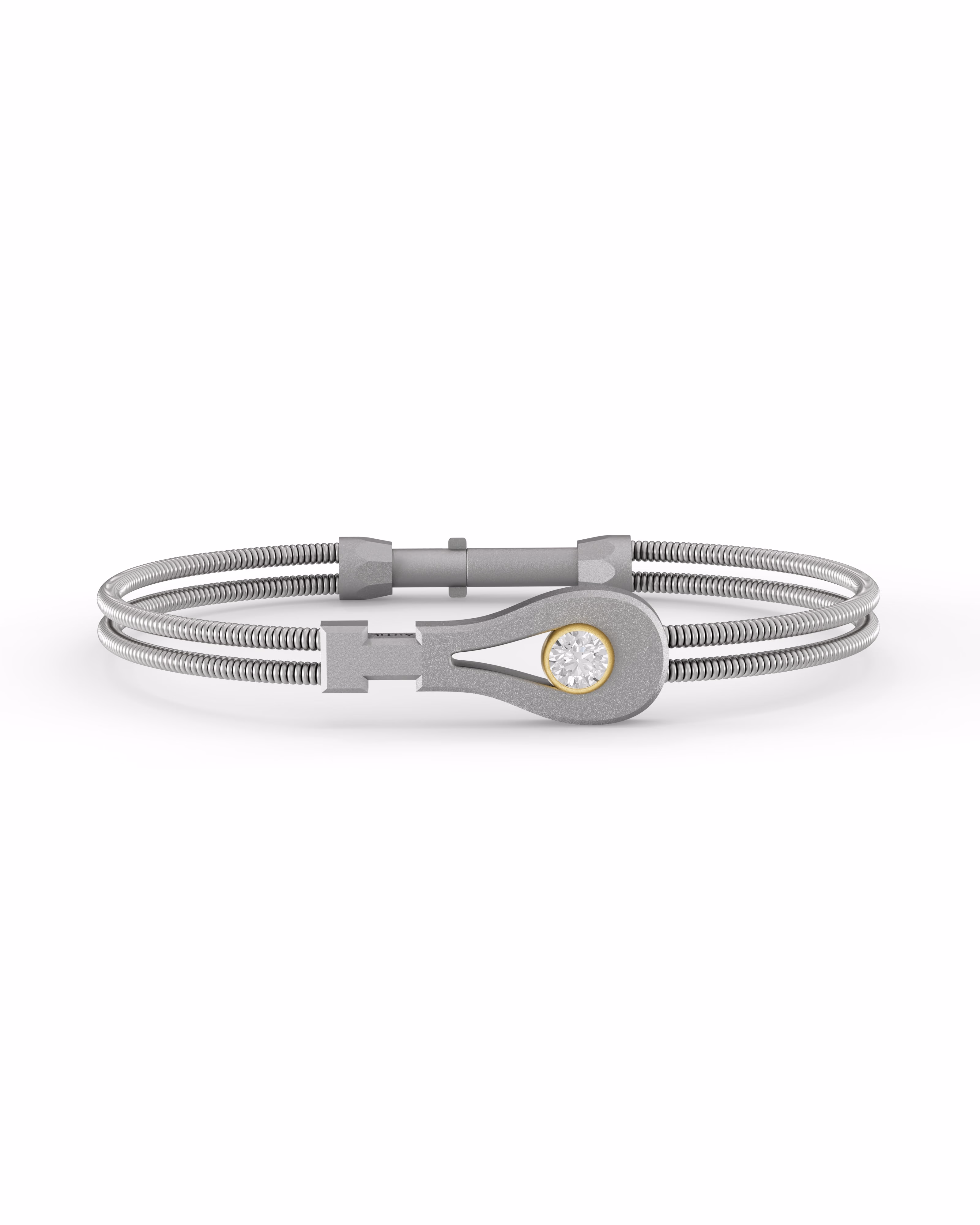 Unisex Silver Titanium Bracelet with Matte Finish