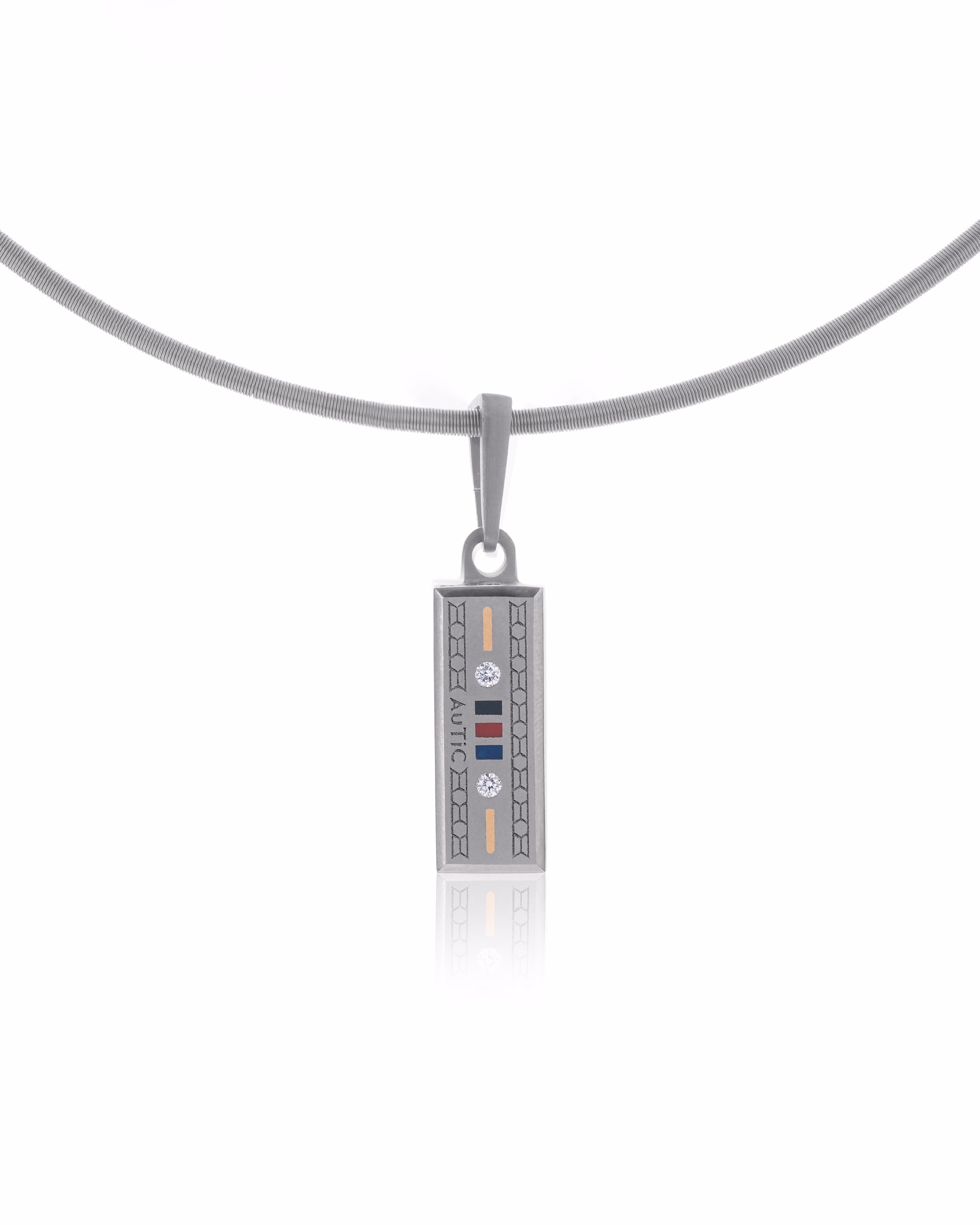 Mens's Silver Titanium Pendant with Matte Finish