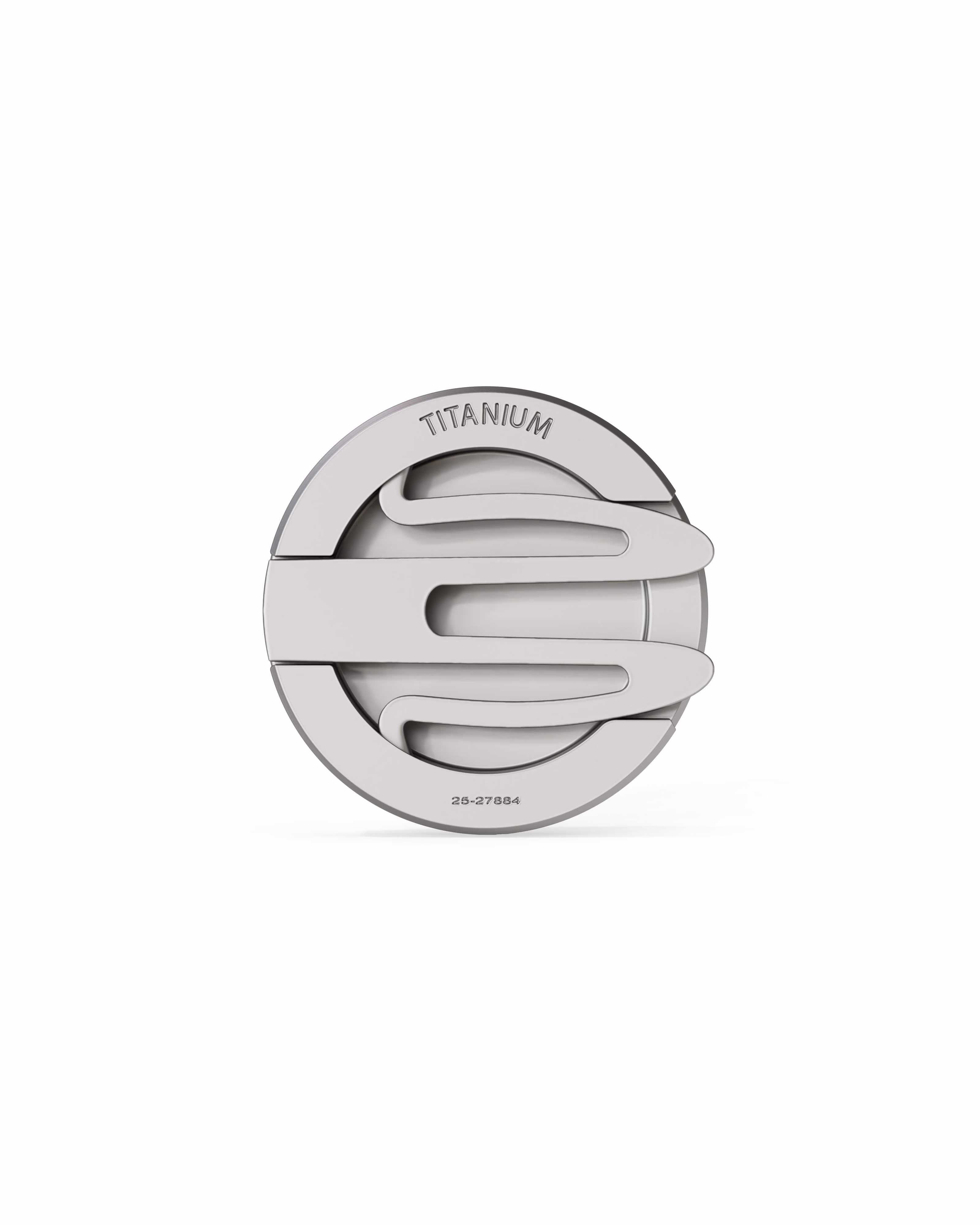 Men's Silver Titanium Button Cover with Matte Finish