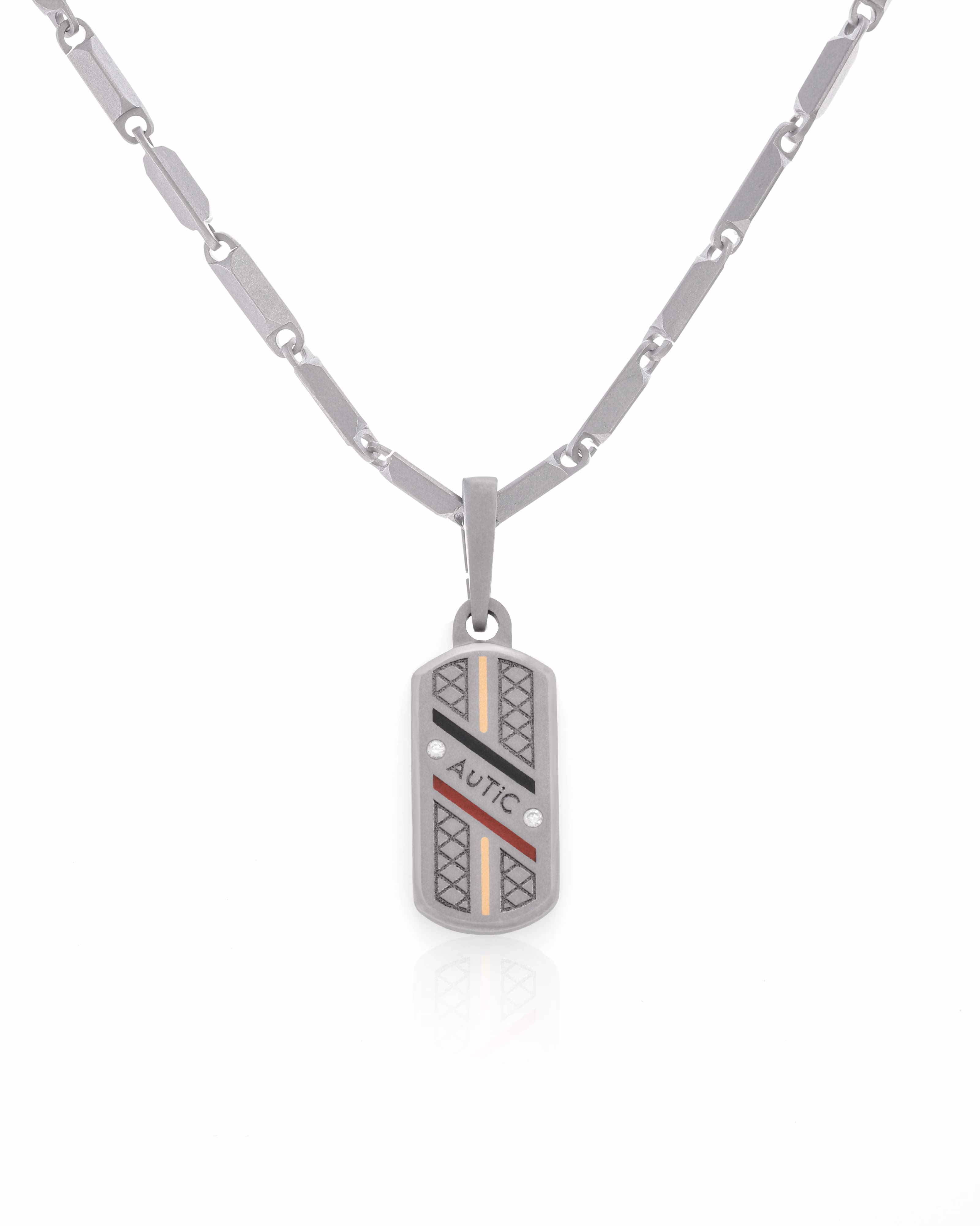 Mens's Silver Titanium Pendant with Matte Finish