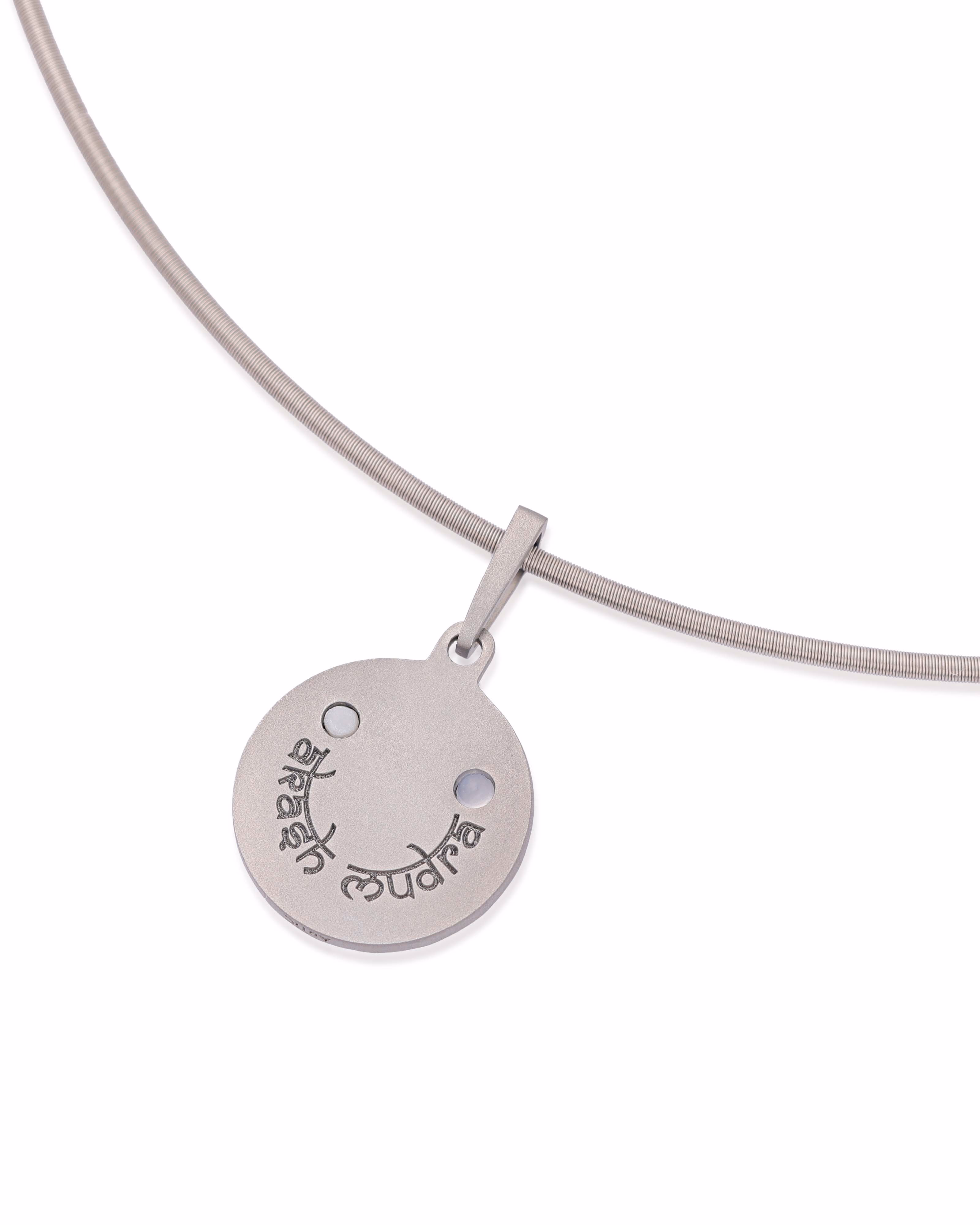 Unisex Silver Titanium Pendant with Matte Finish