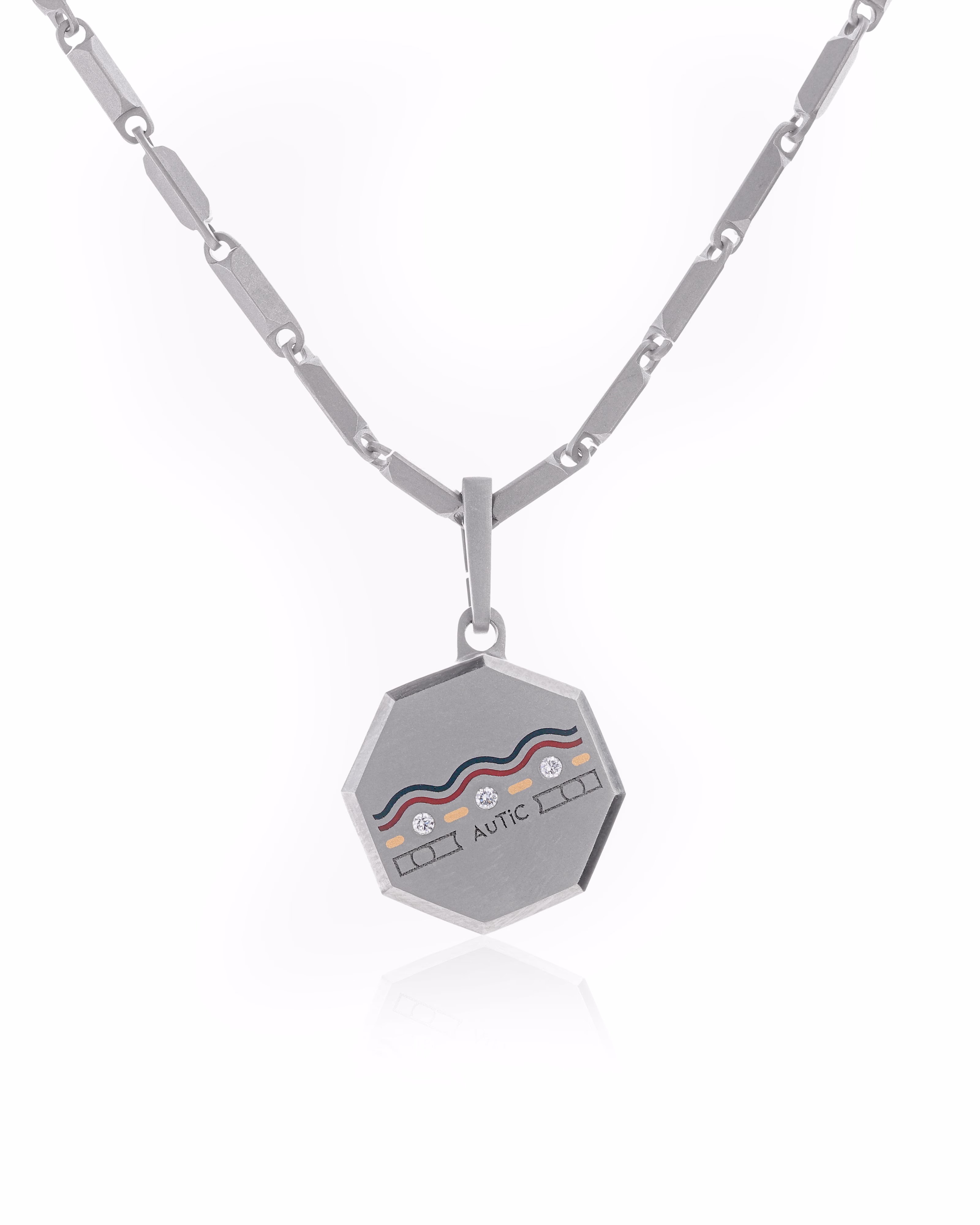 Mens's Silver Titanium pendant with Matte Finish