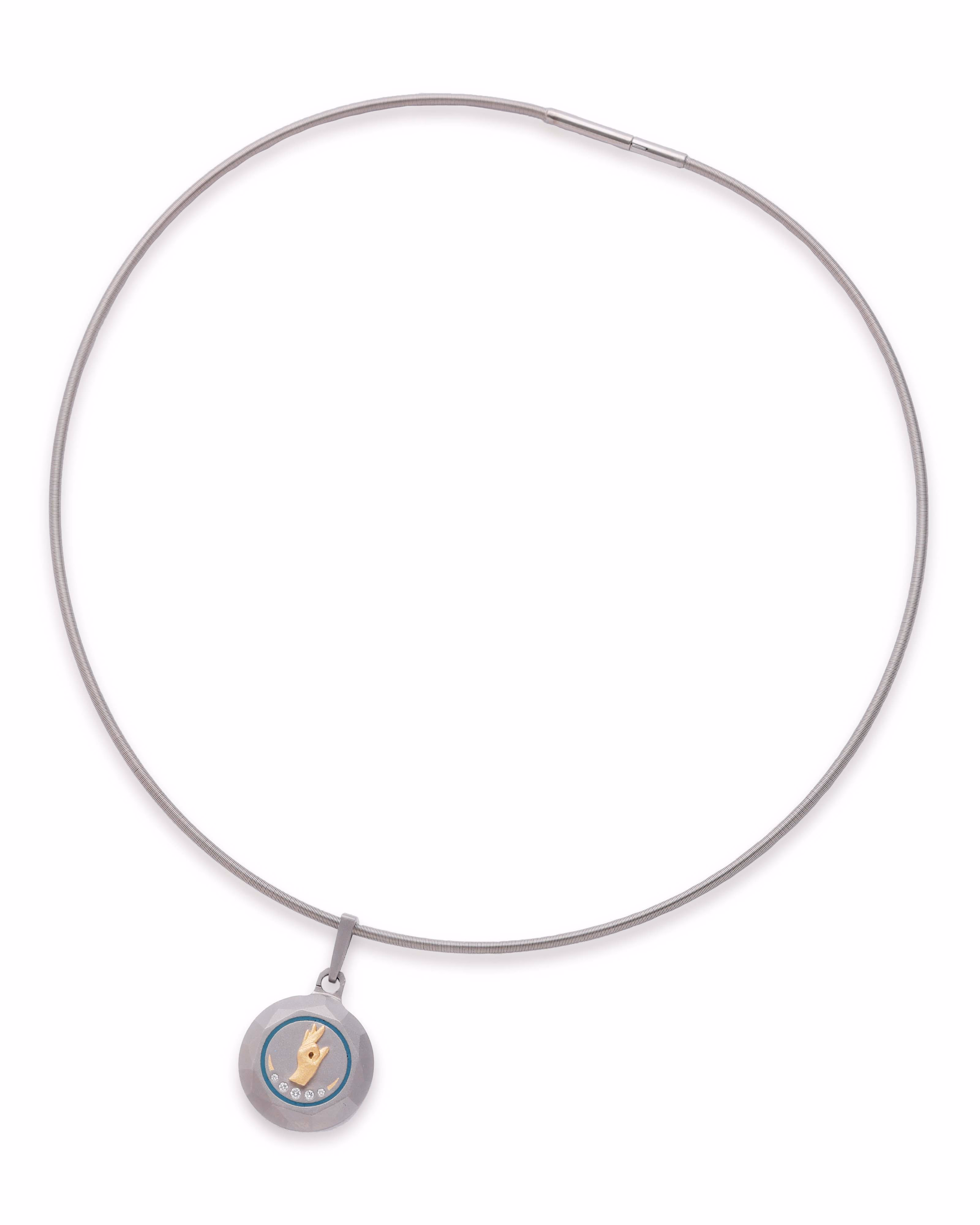 Unisex Silver Titanium Pendant with Matte Finish