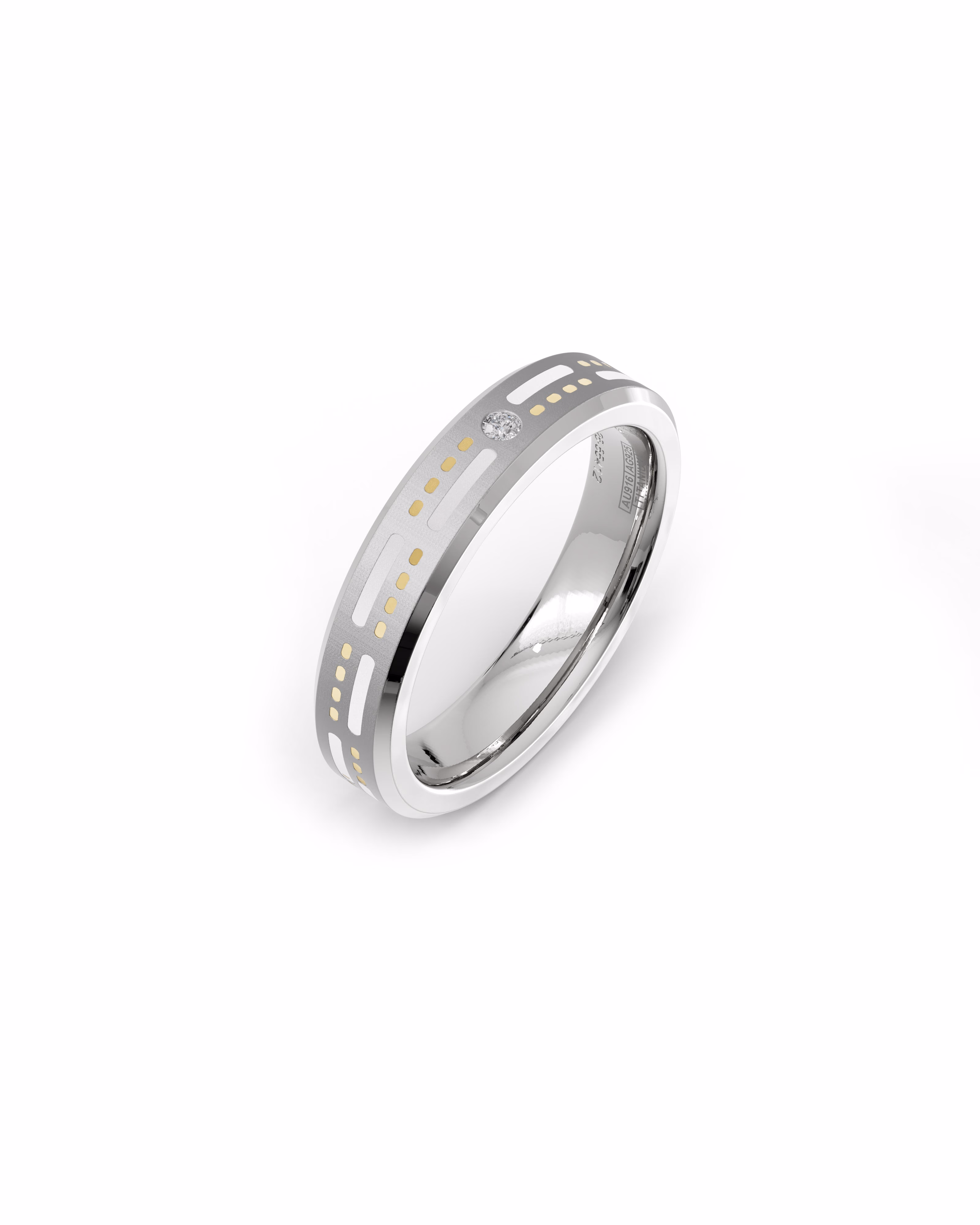 Mens's Silver Titanium Ring with Matte Finish