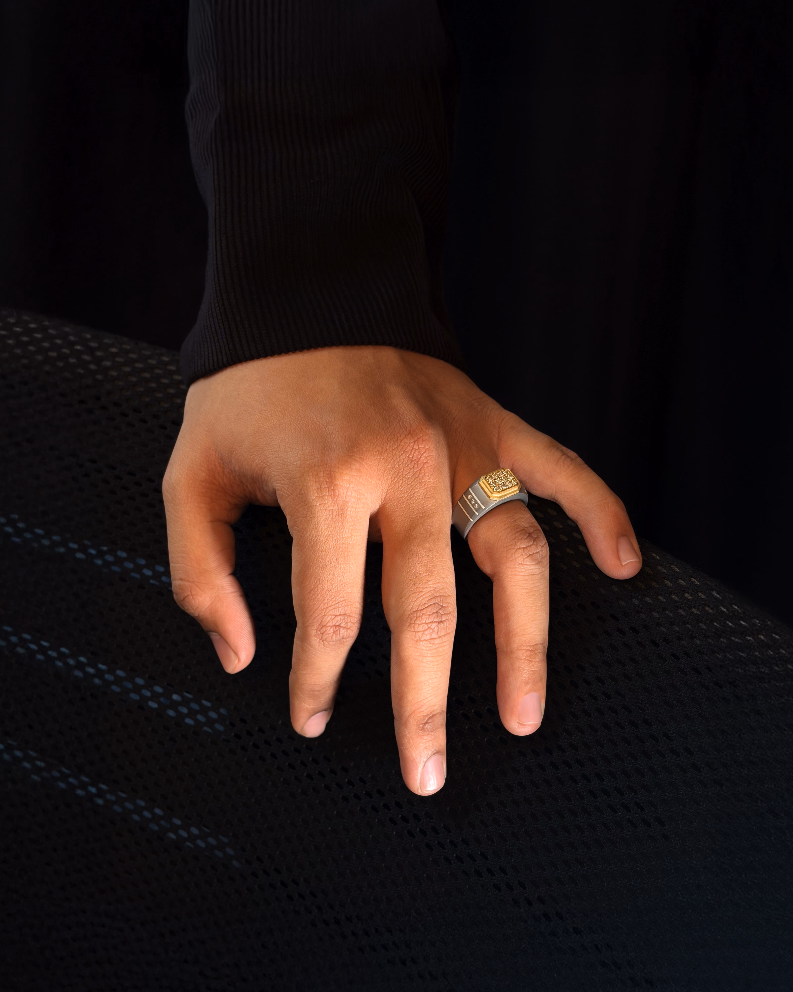 Men's Silver Titanium Ring with Matte Finish