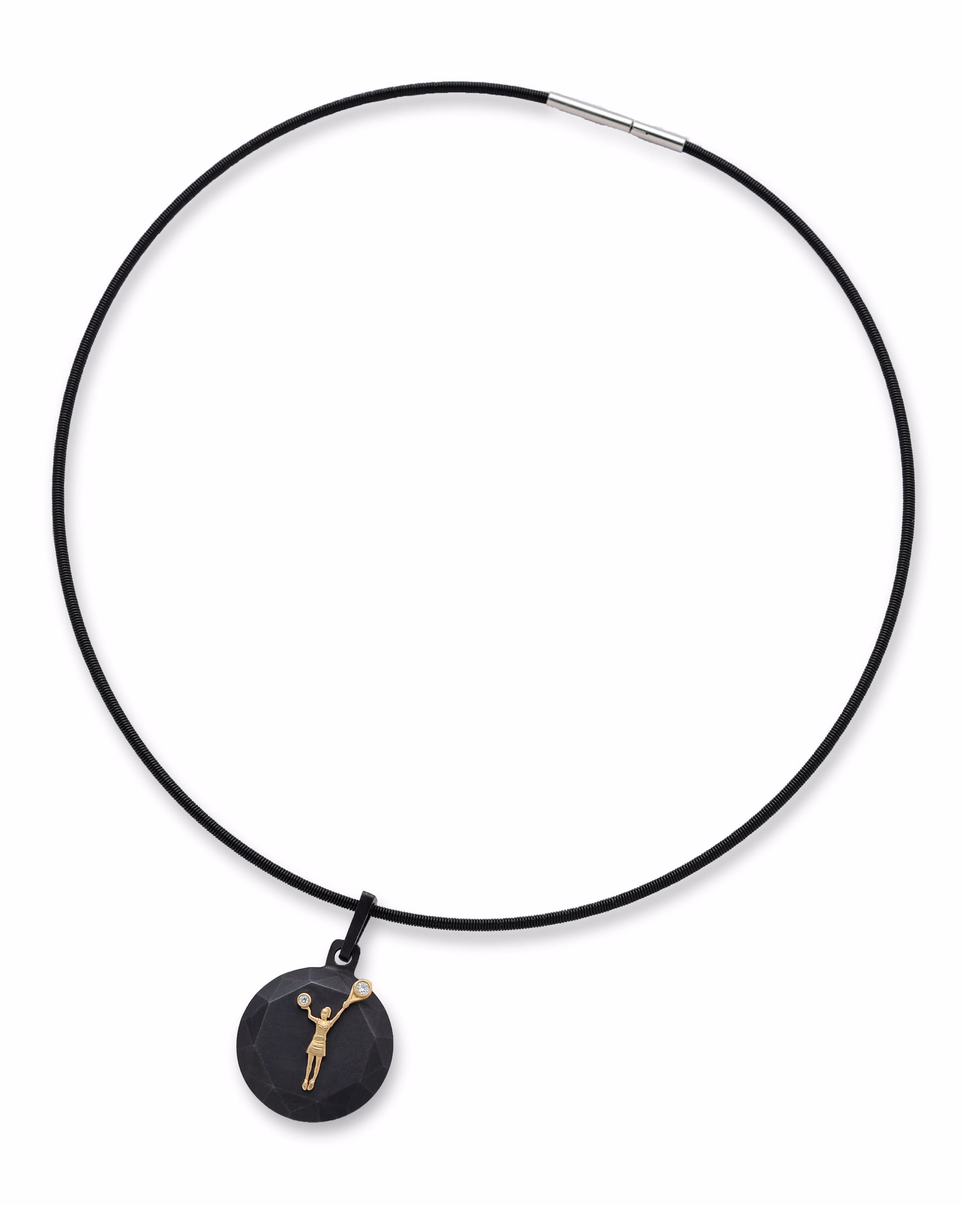 Unisex Black Titanium Pendant with Matte Finish