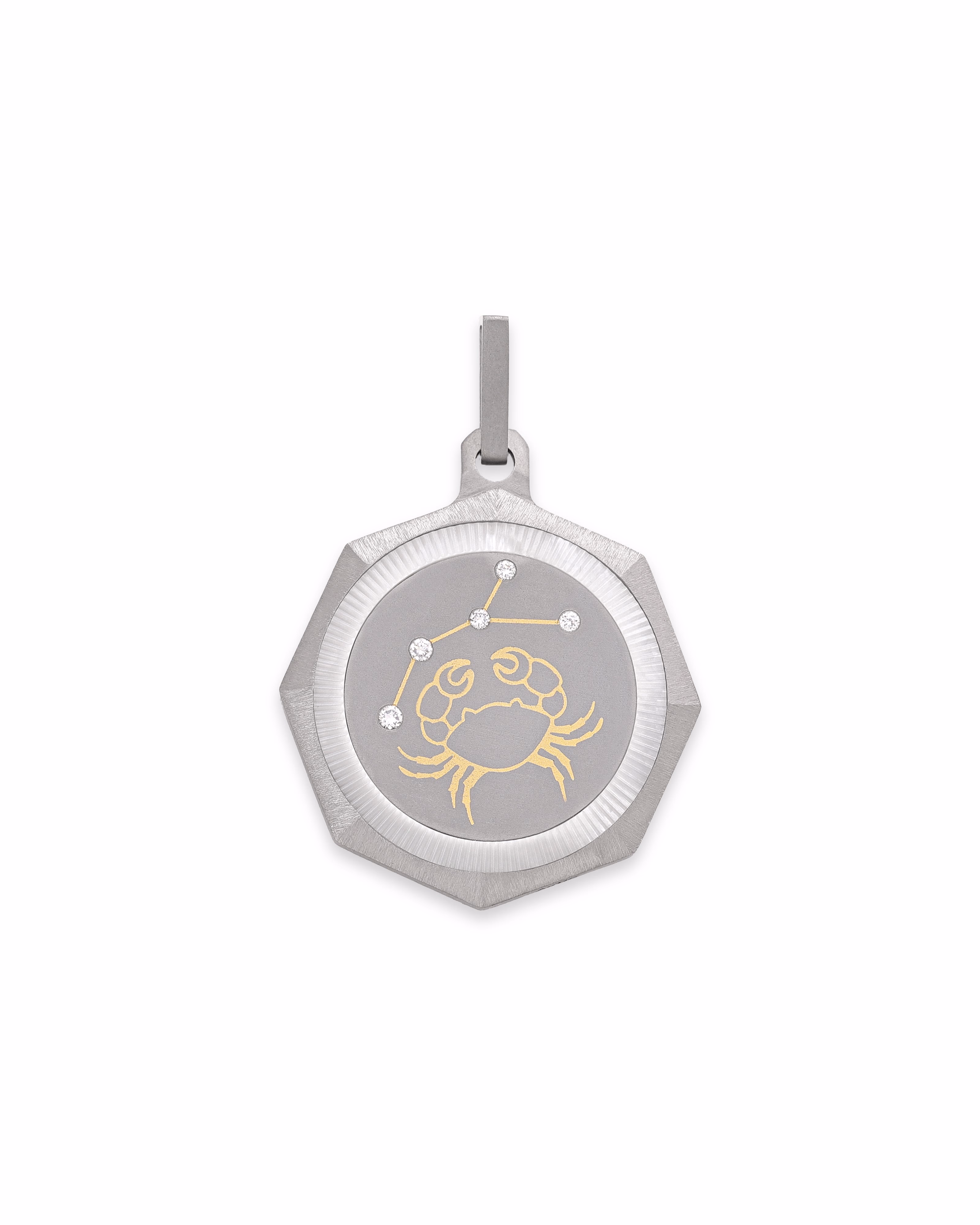 Cancer – Titanium Zodiac Pendant.