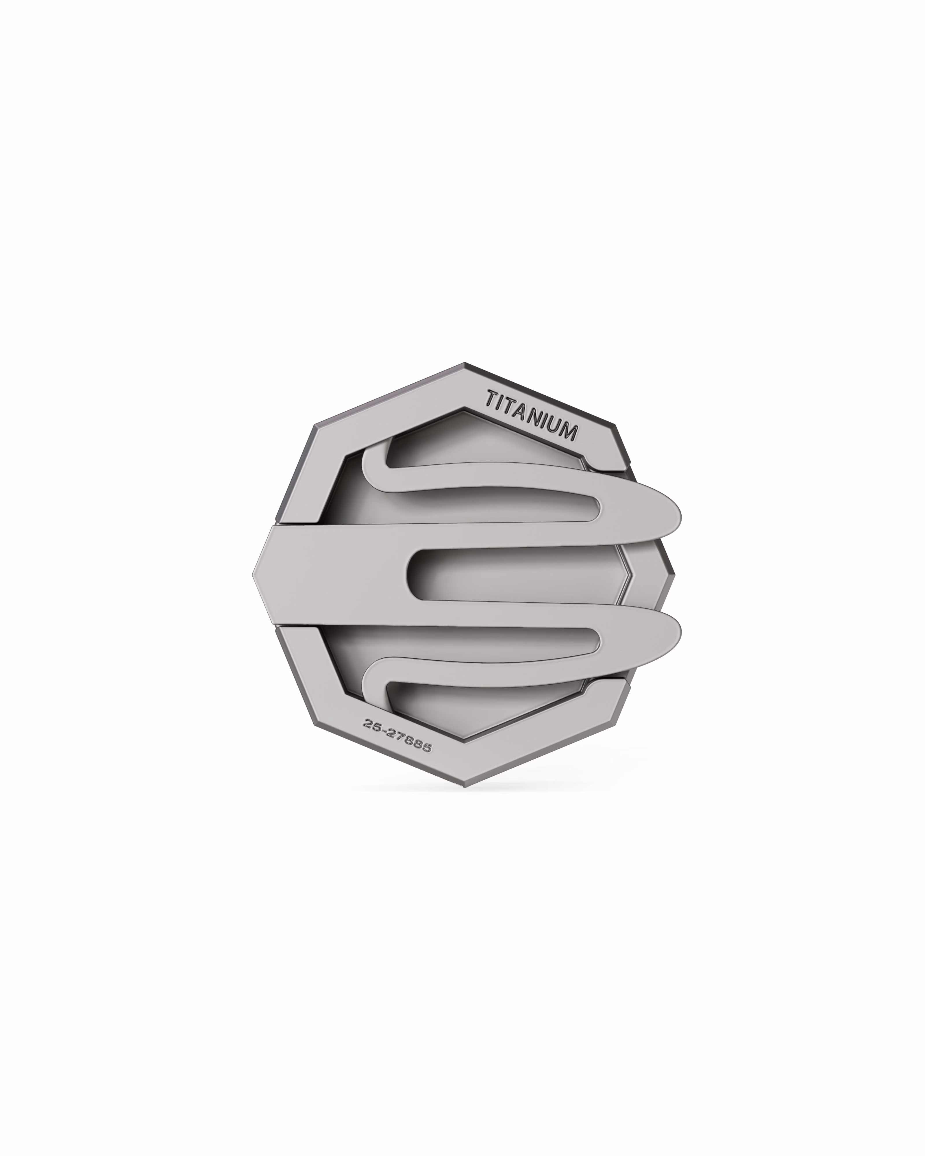 Men's  Silver Titanium Button Cover with Matte Finish