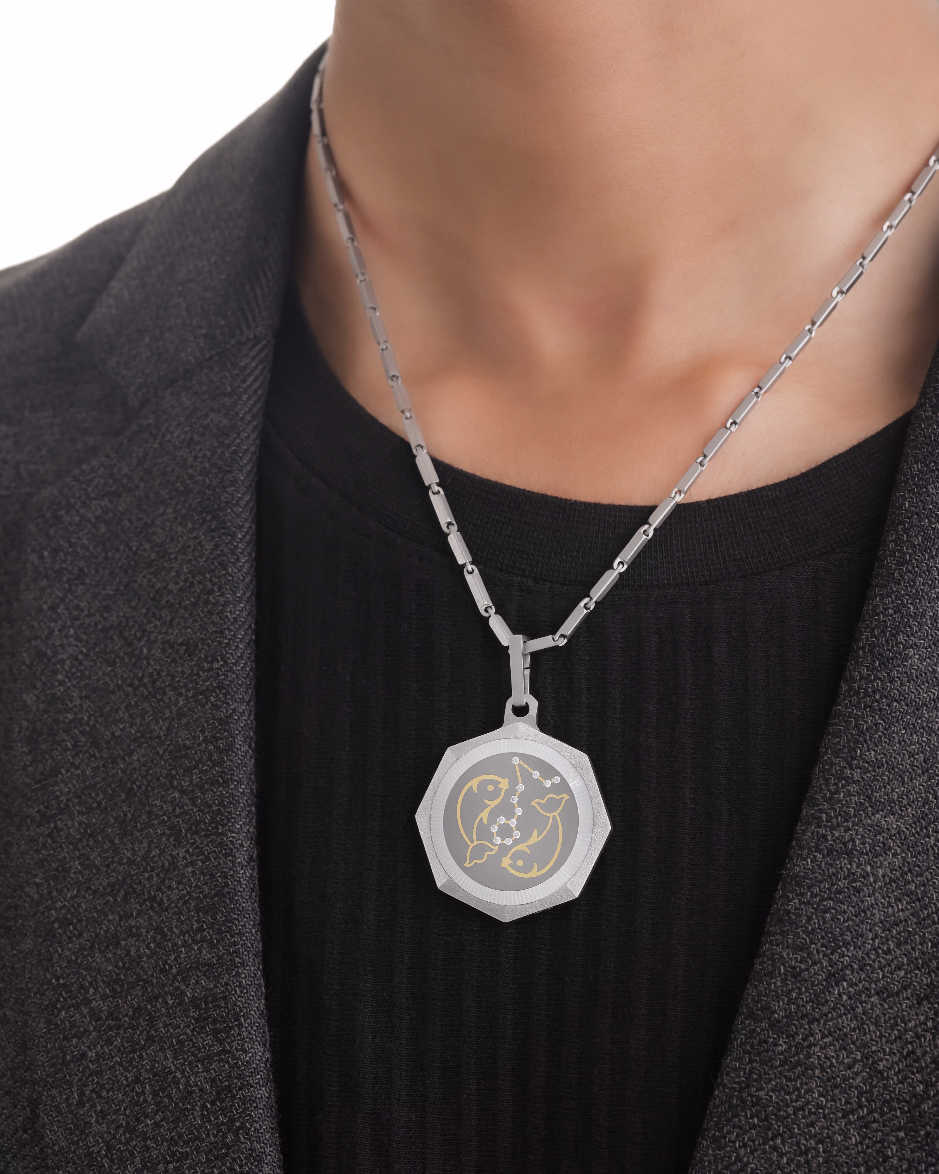 Pisces – Titanium Zodiac Pendant.