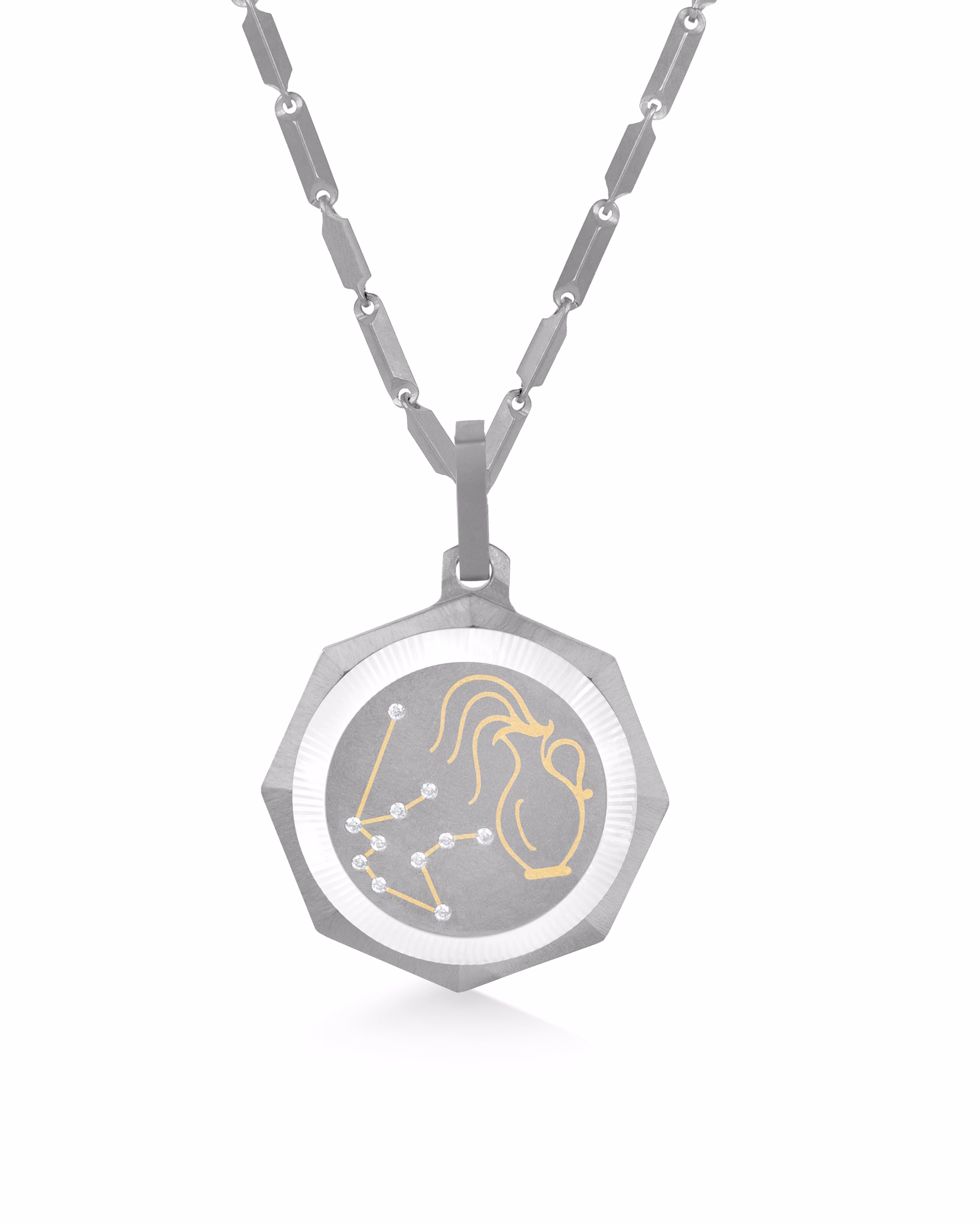 Aquarius – Titanium Zodiac Pendant