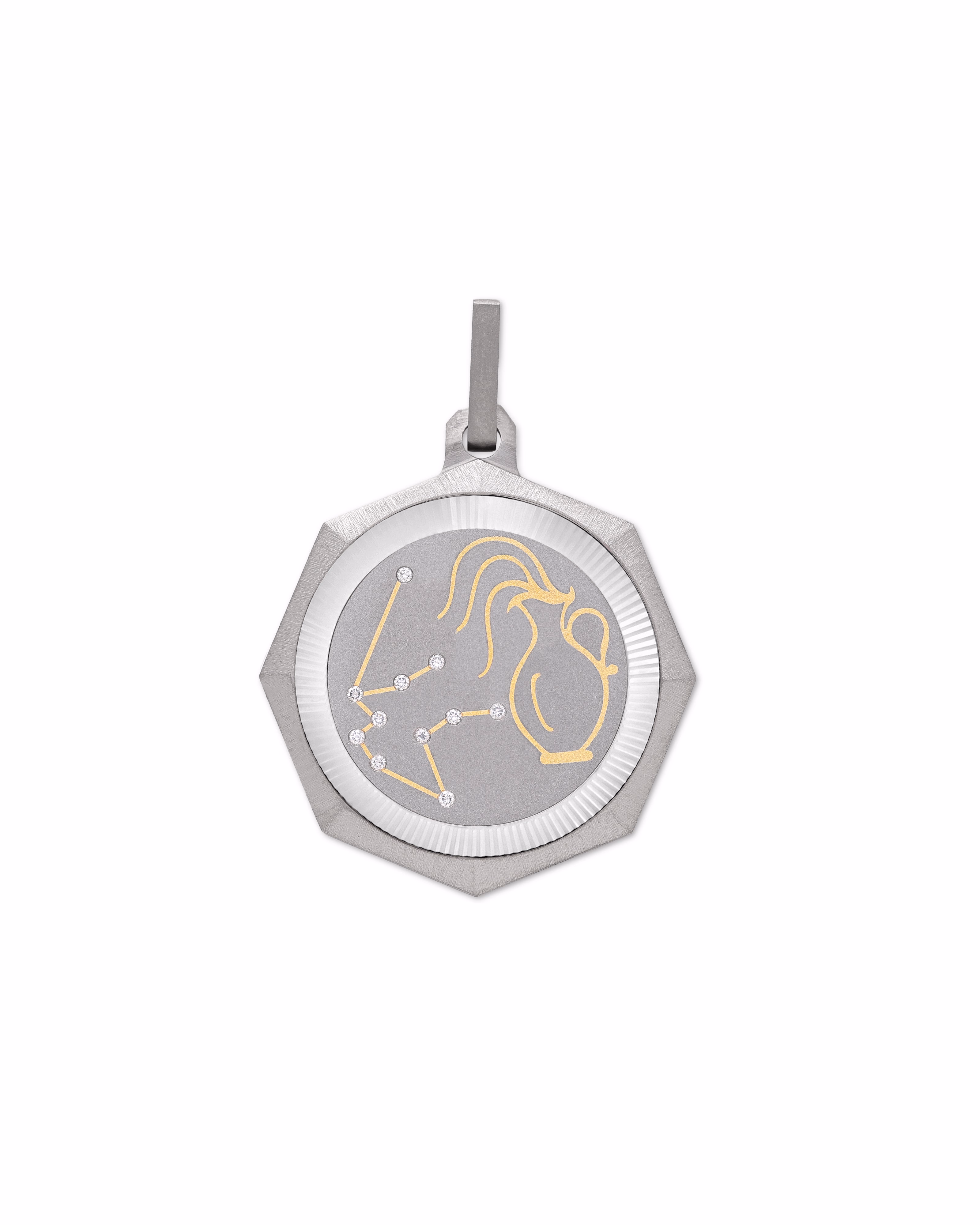 Aquarius – Titanium Zodiac Pendant.