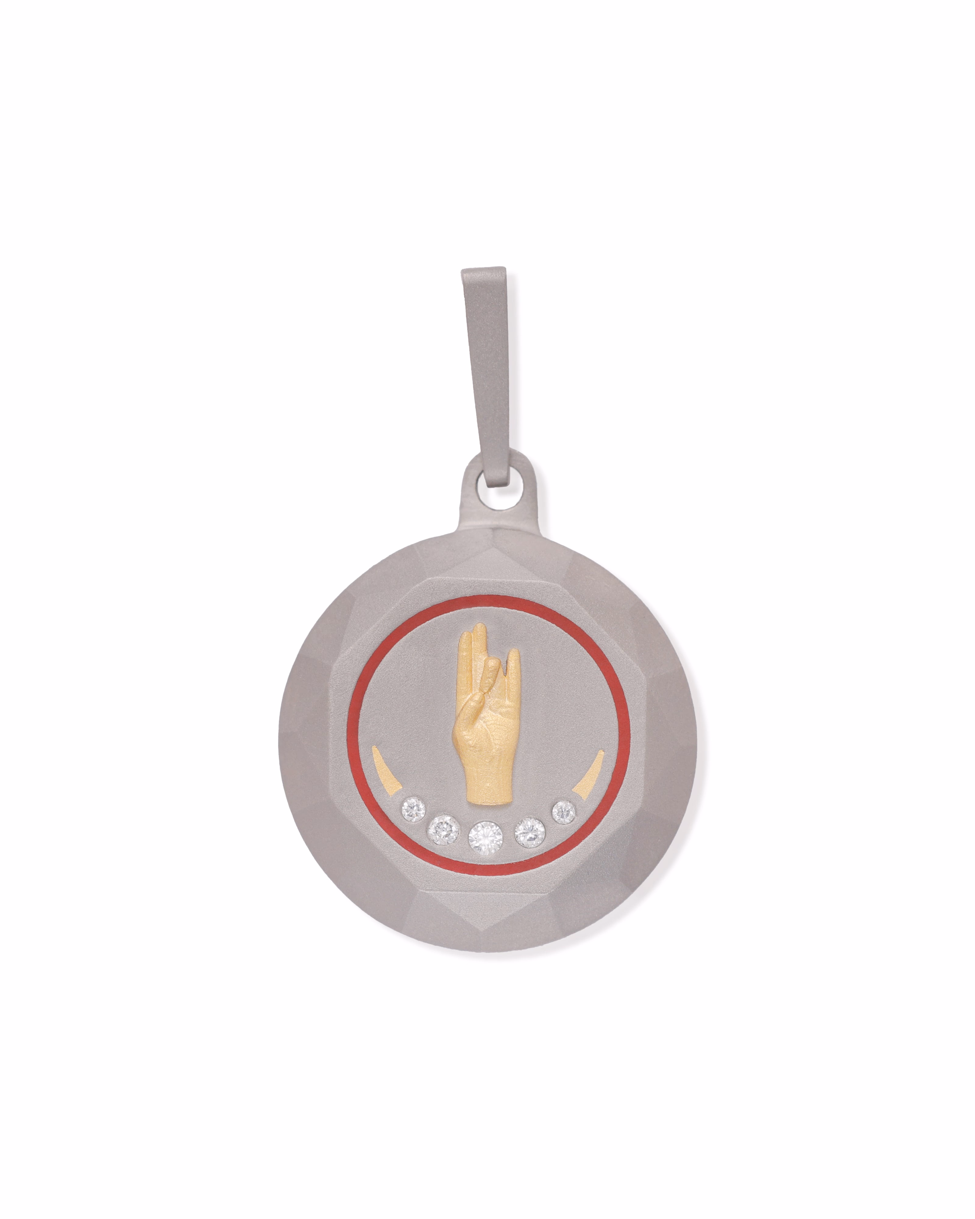 Unisex Silver Titanium Pendant with Matte Finish