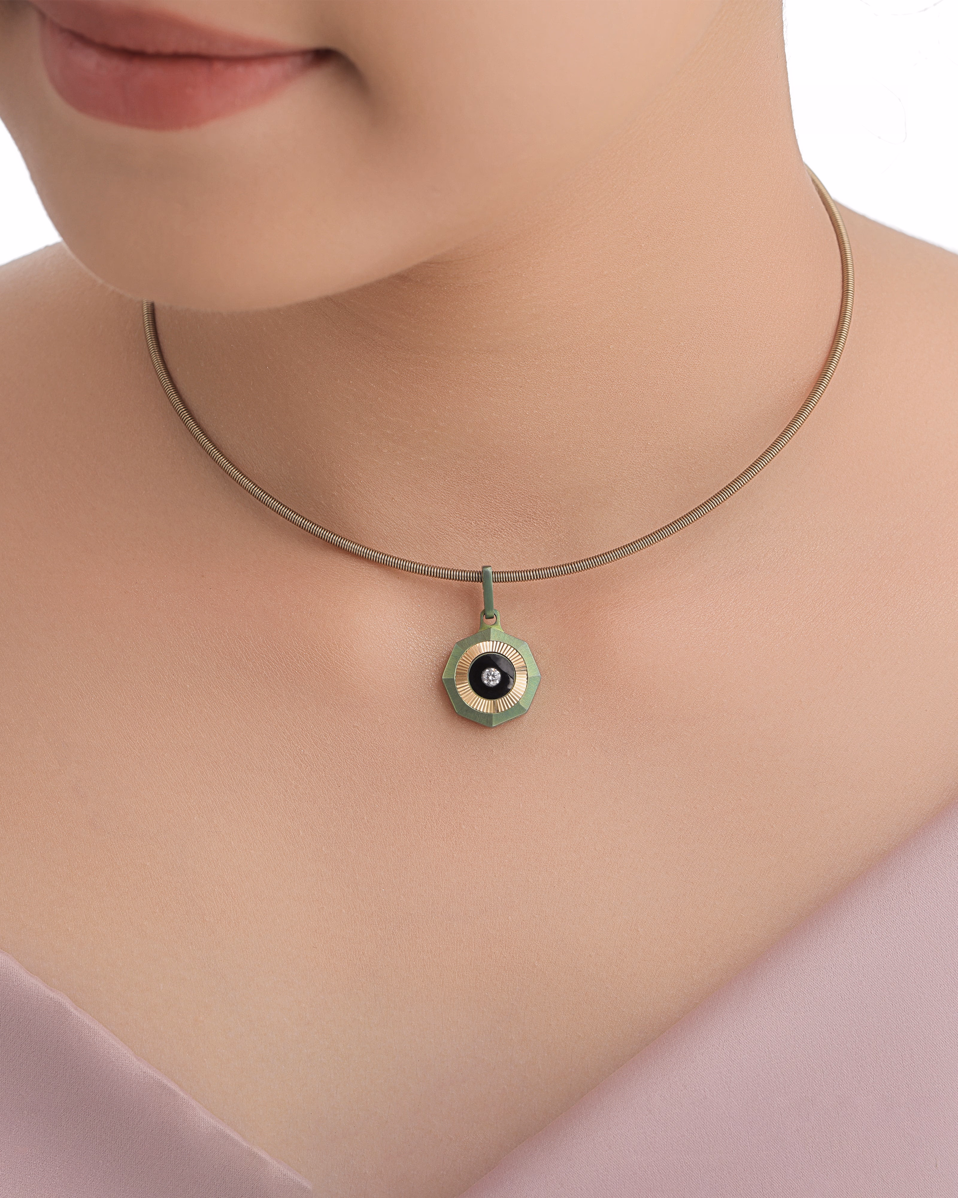 Vibes – Titanium Pendant in Green Color.