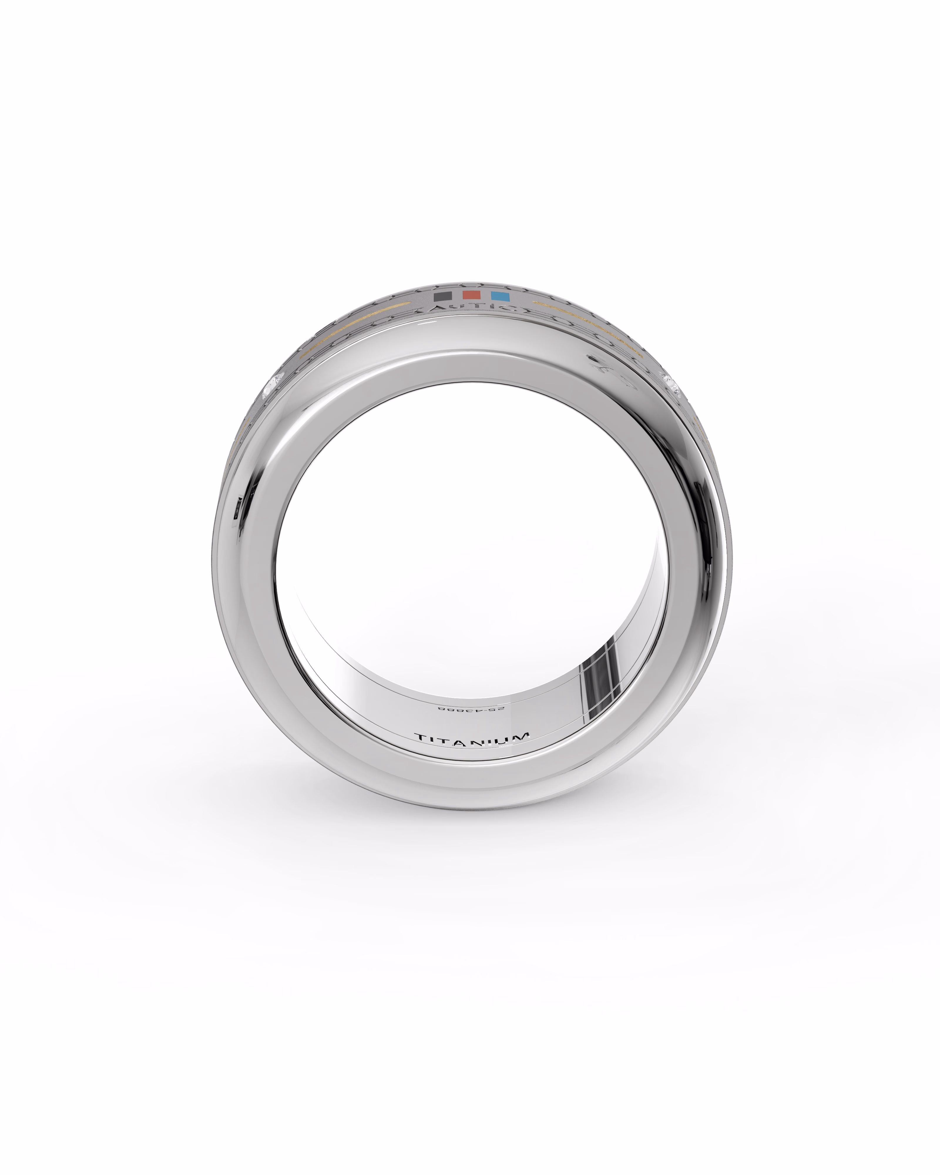 Mens's Silver Titanium Ring with Matte Finish