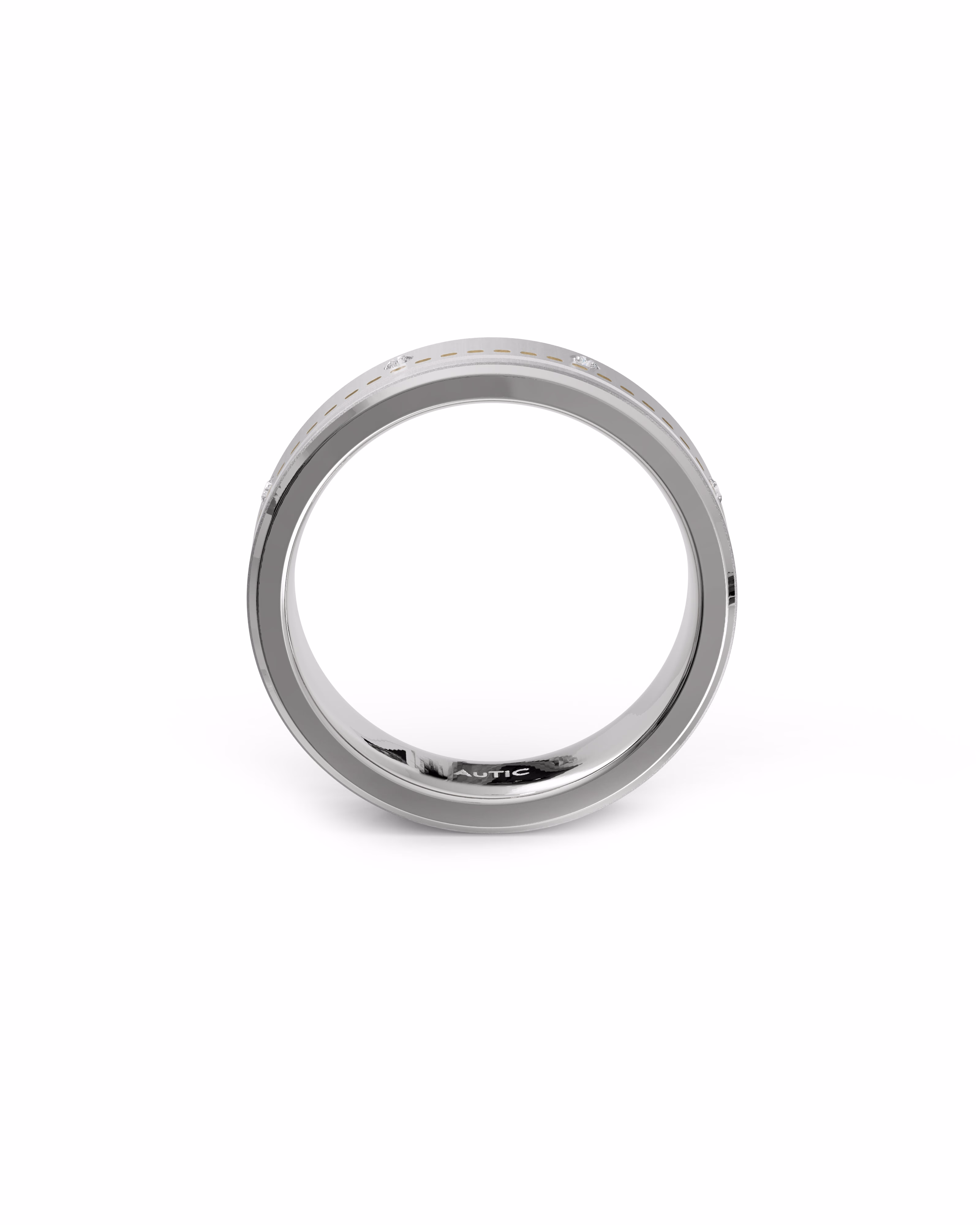 Mens's Silver Titanium Ring with Matte Finish