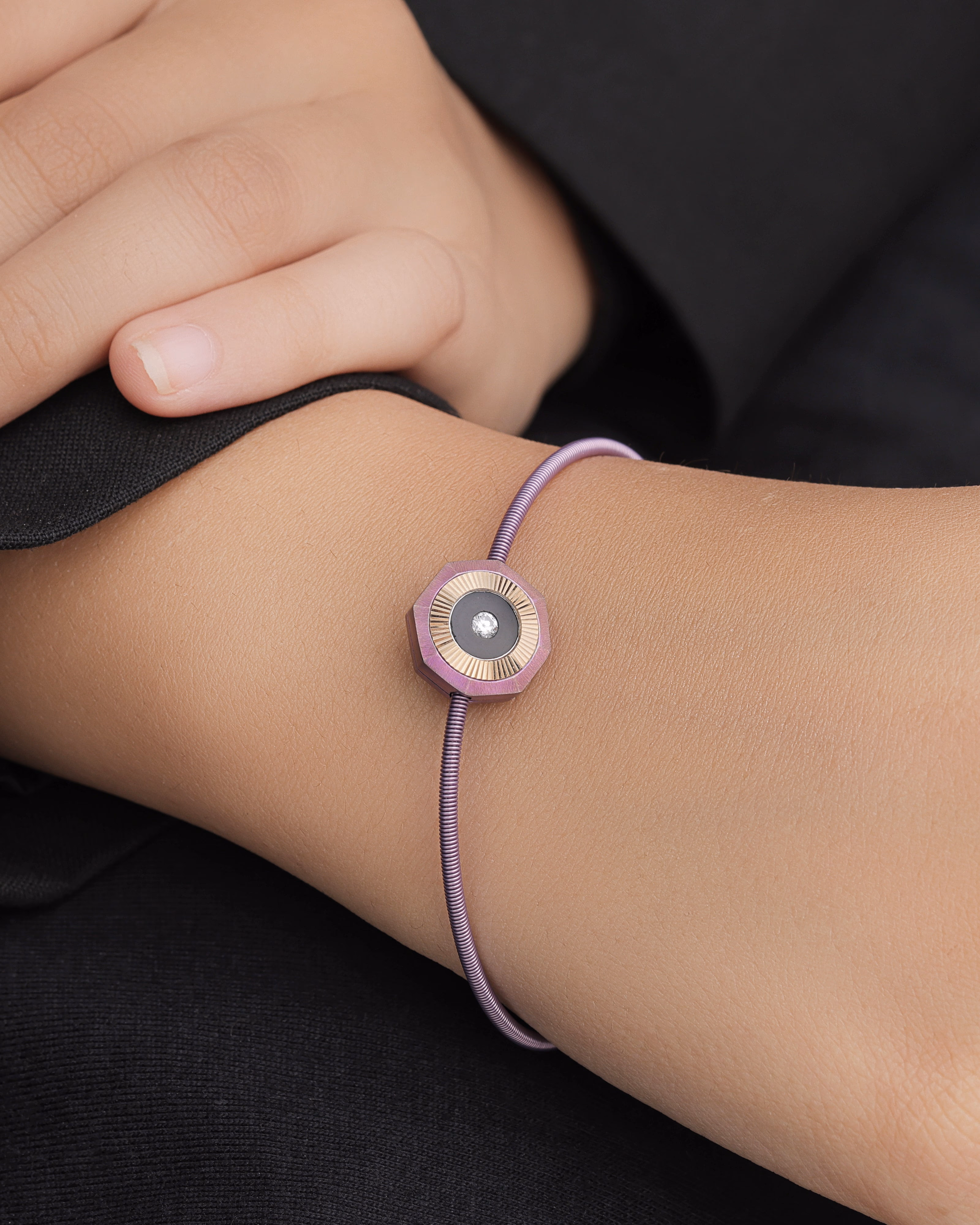 Women's Pink titanium Bracelet with matte finish