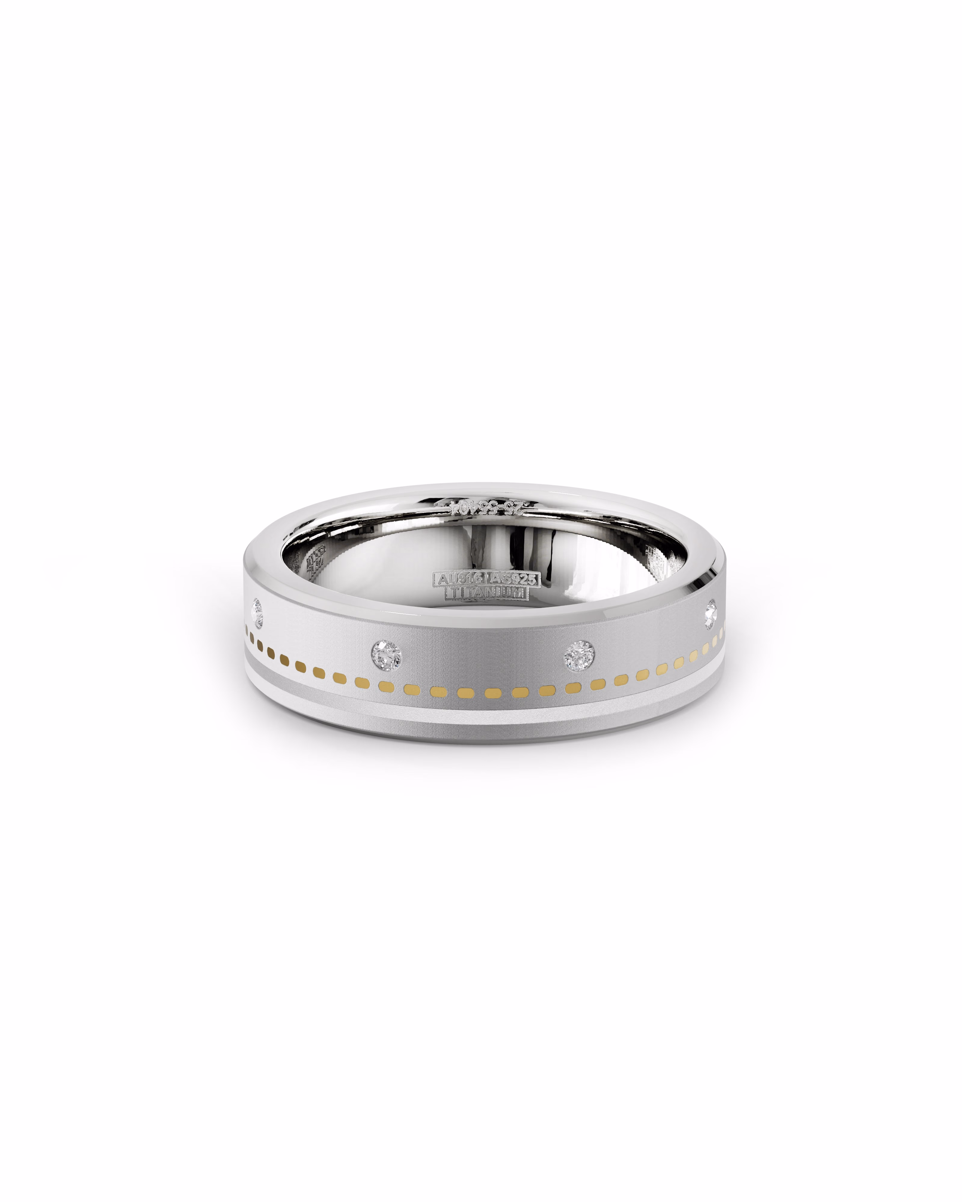 Mens's Silver Titanium Ring with Matte Finish