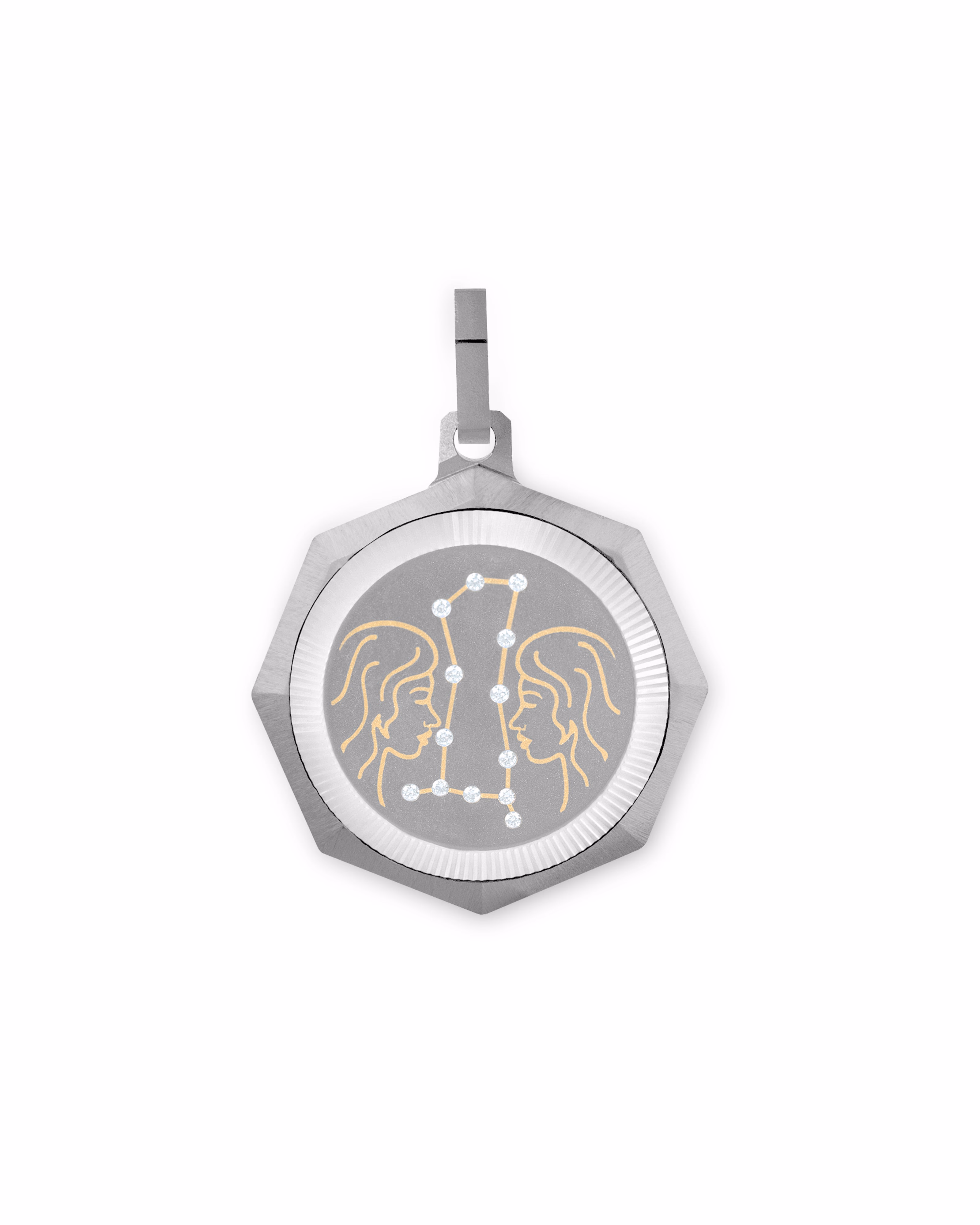 Gemini – Titanium Zodiac Pendant.