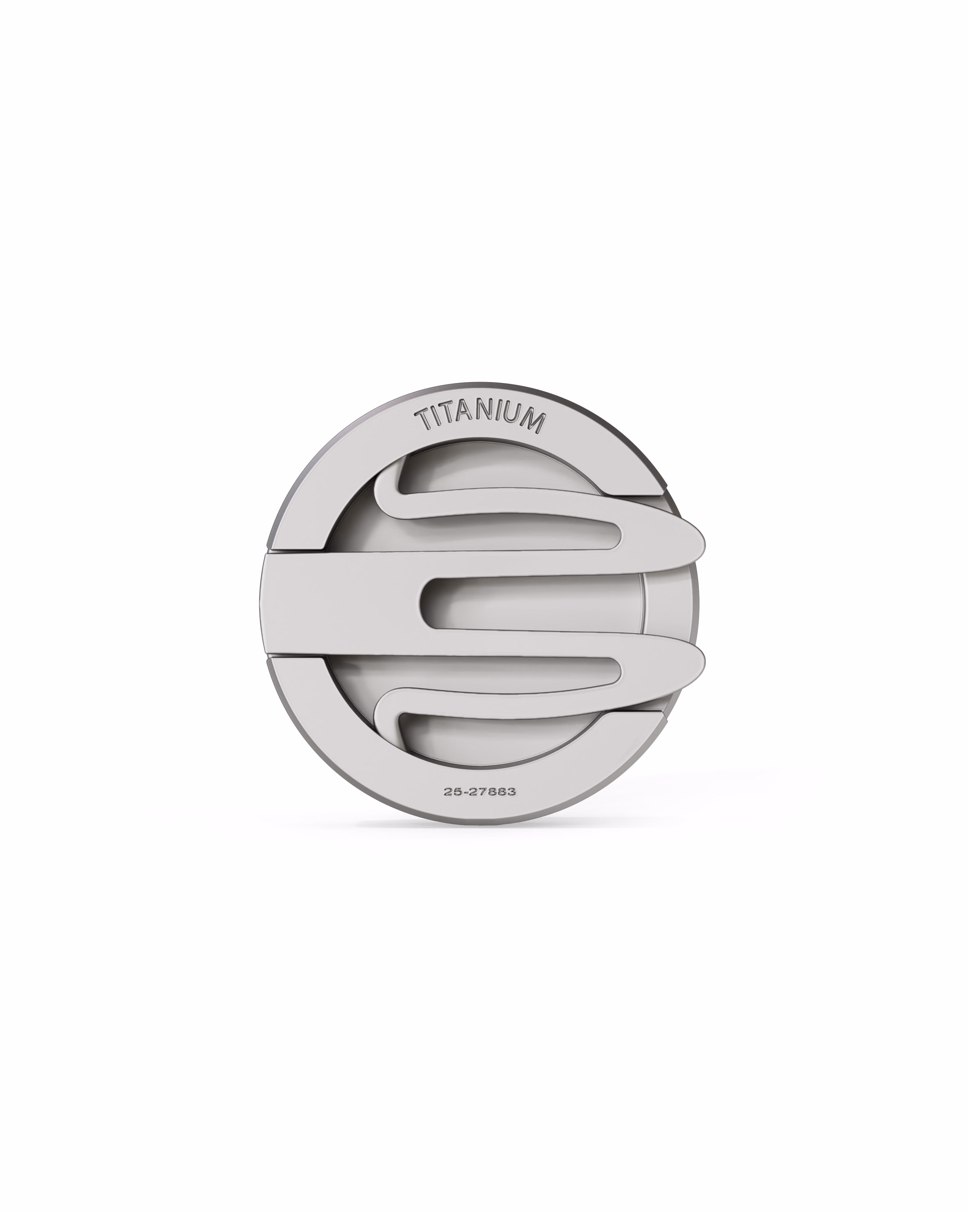 Men's  Silver Titanium Button Cover with Matte Finish