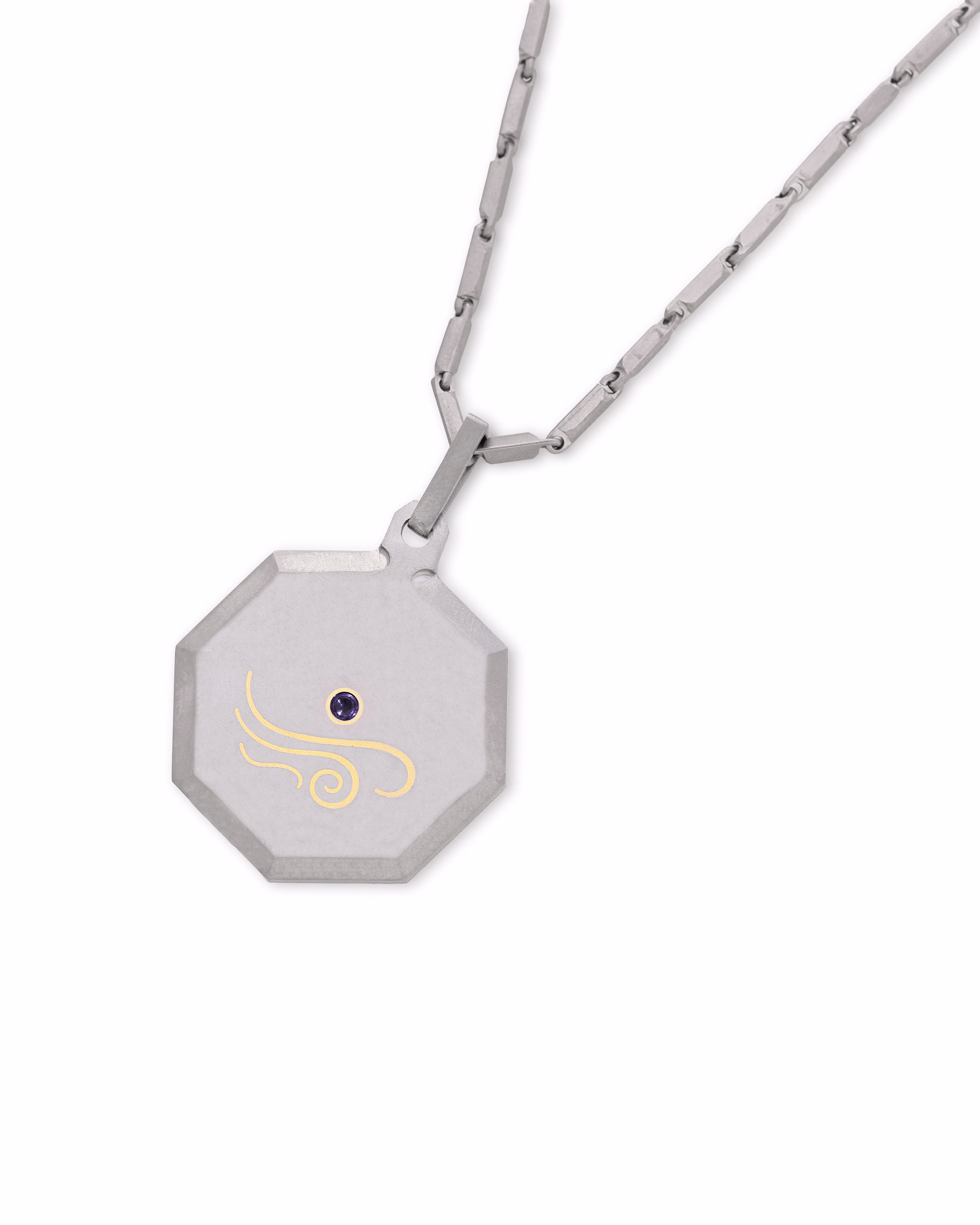 Aquarius – Titanium Zodiac Pendant.