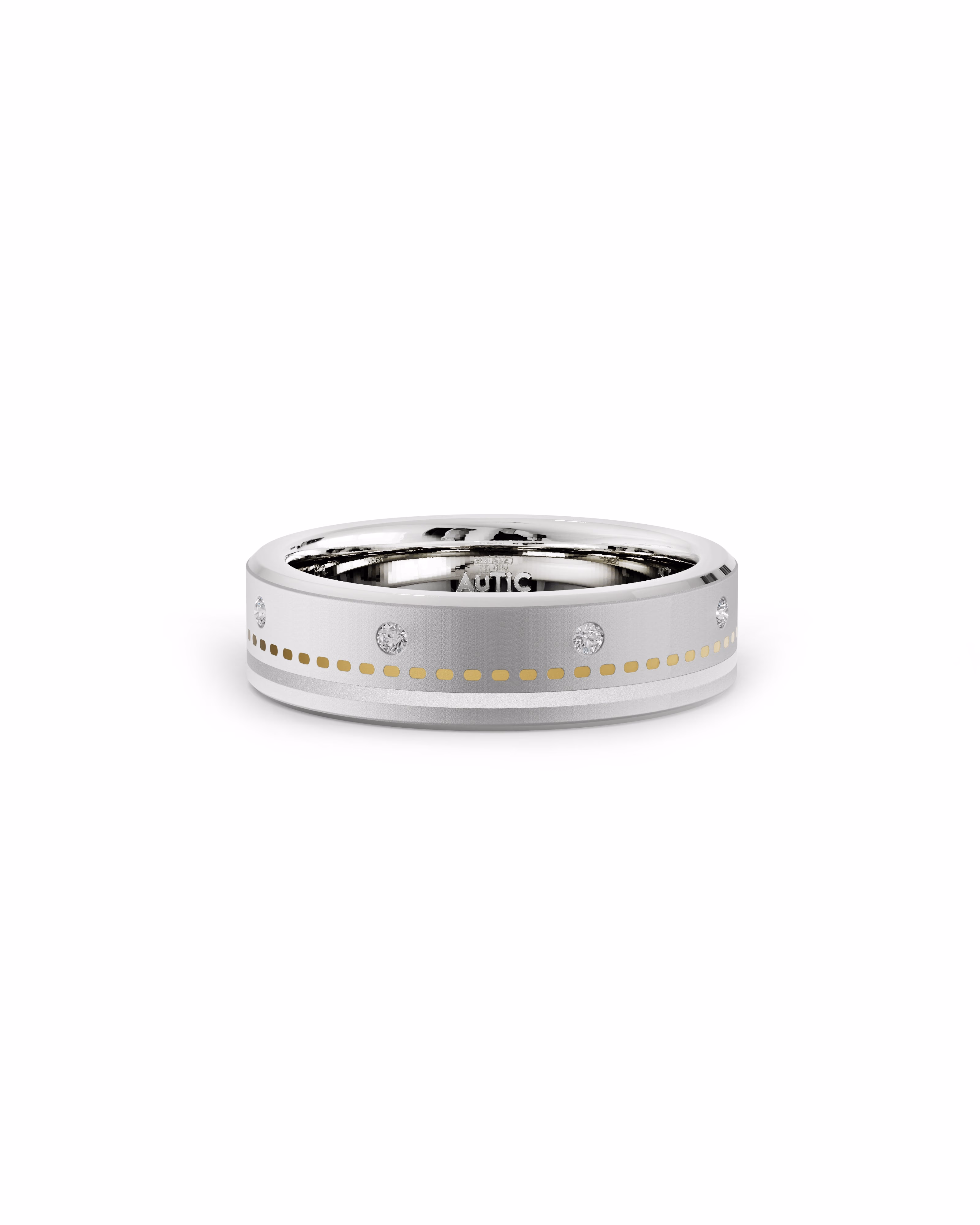 Mens's Silver Titanium Ring with Matte Finish