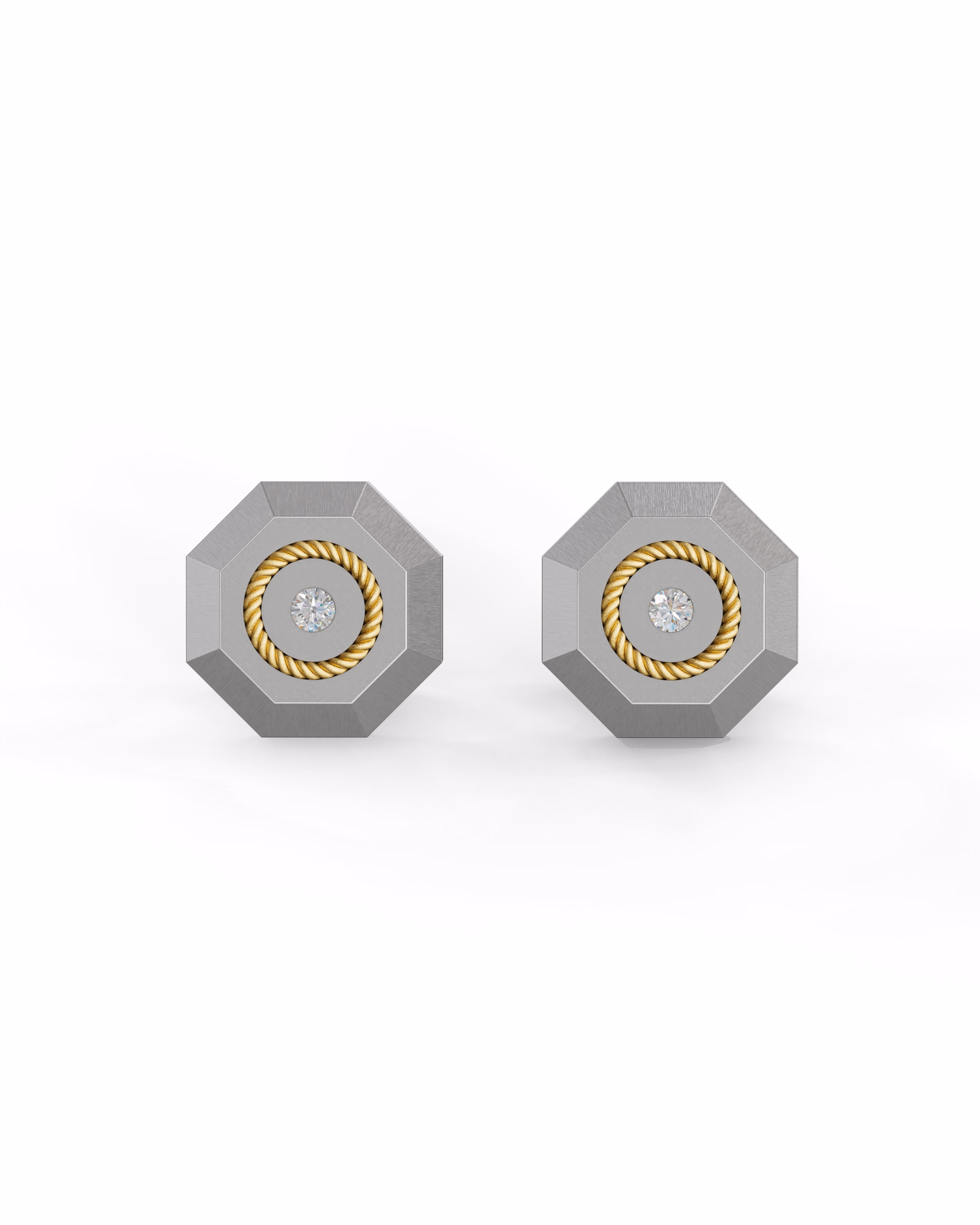 Men's Silver Titanium Cufflink with Matte Finish