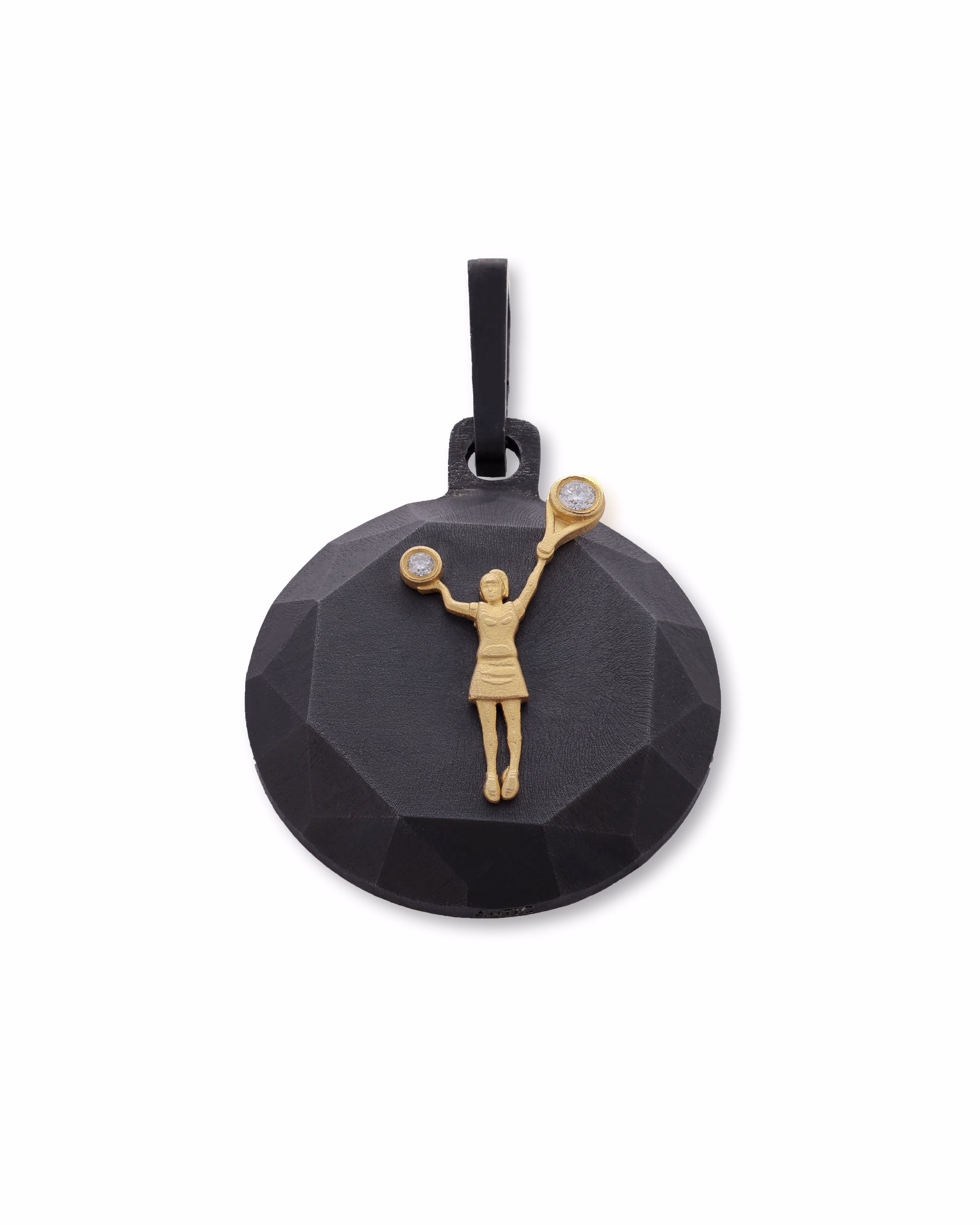 Unisex Black Titanium Pendant with Matte Finish