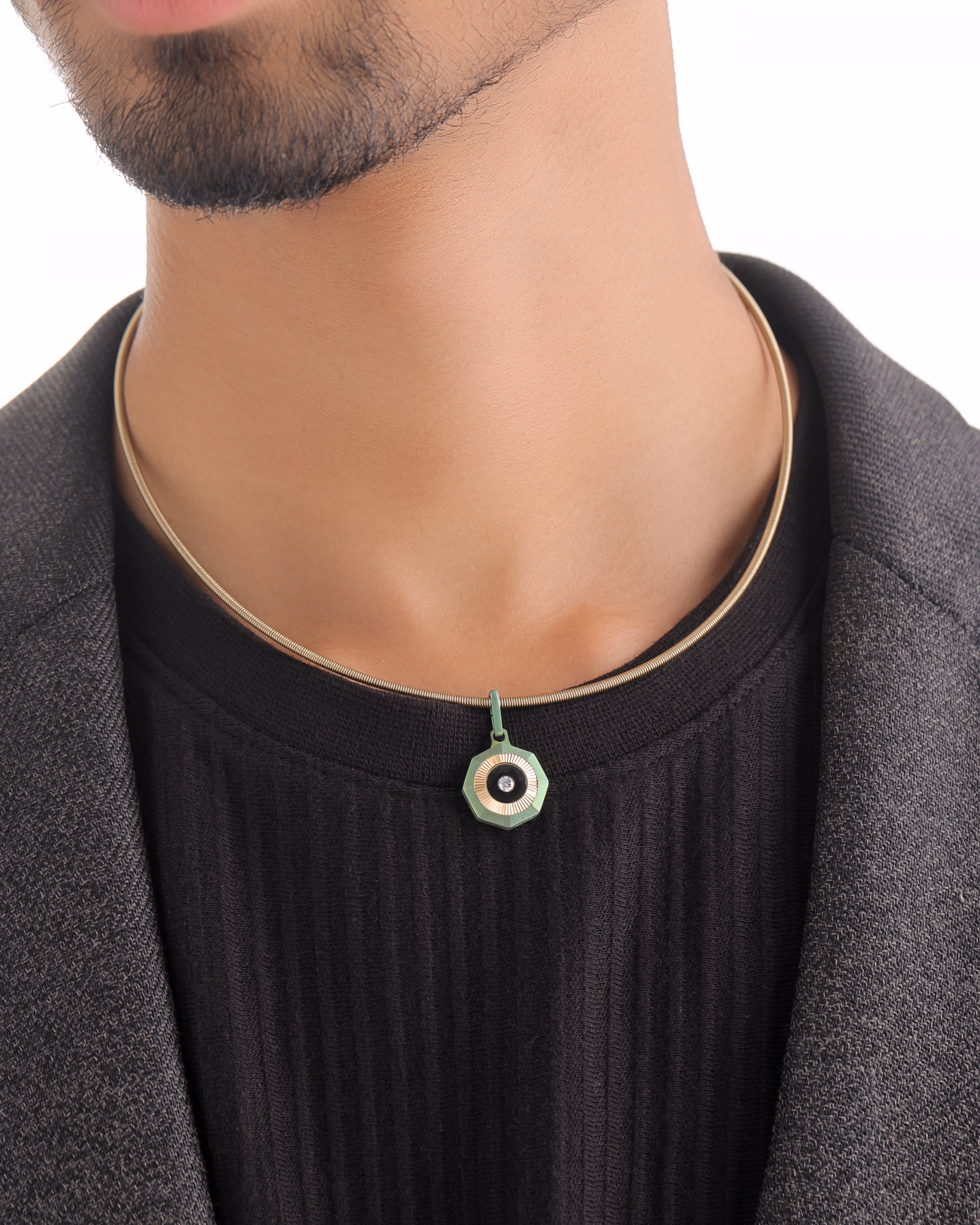 Vibes – Titanium Pendant in Green Color.