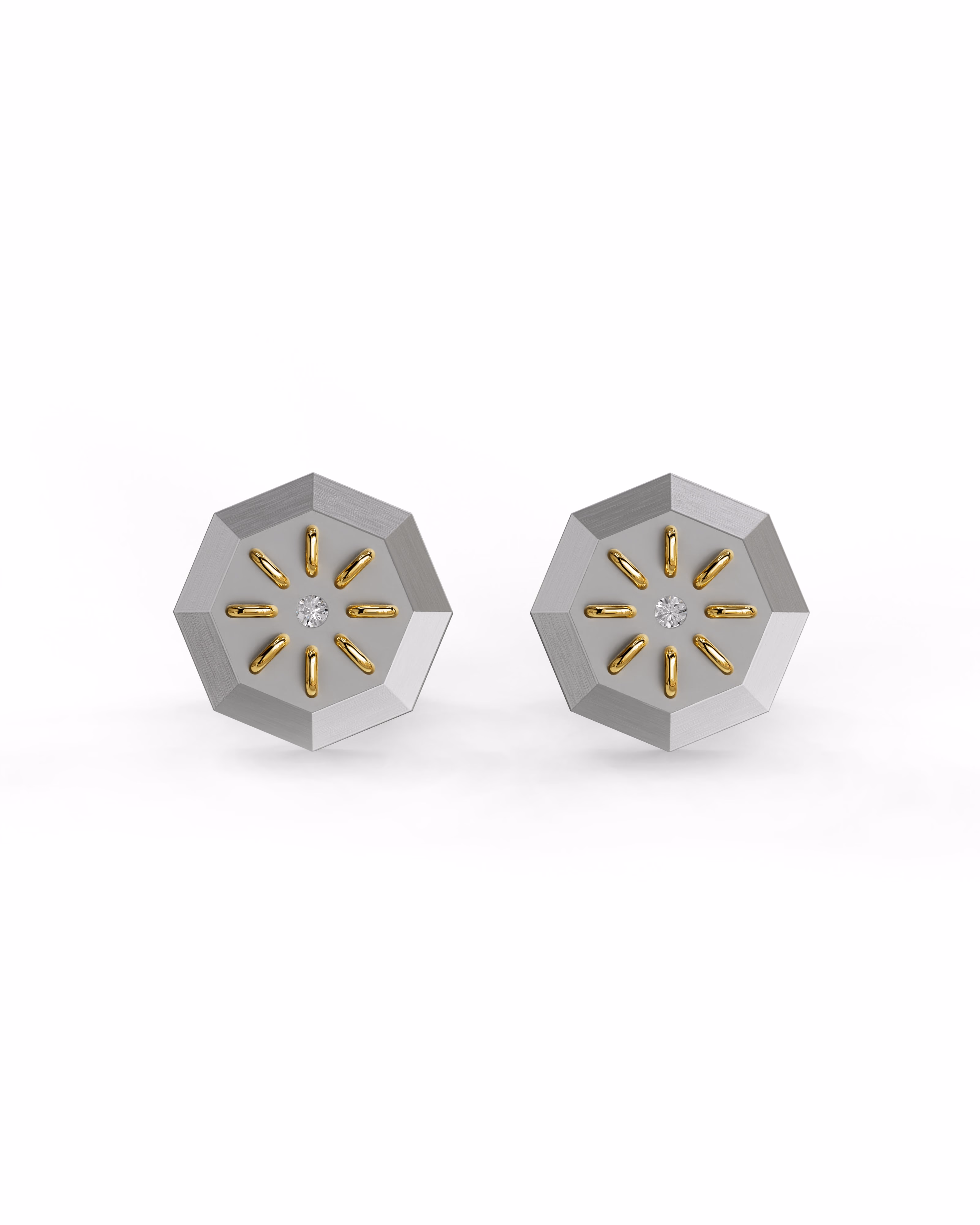 Men's Silver Titanium Cufflink with Matte Finish