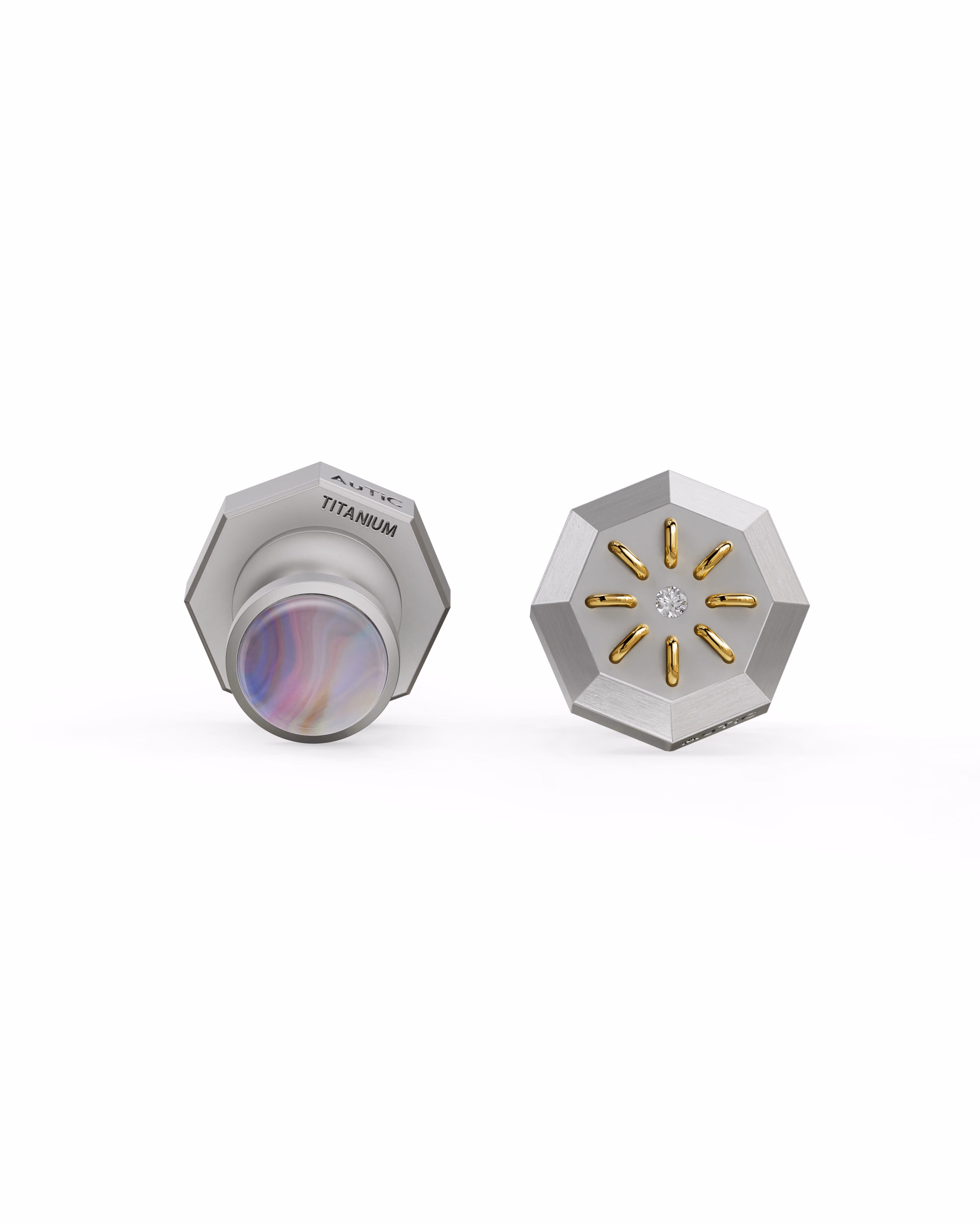 Men's  Silver Titanium Cufflink with Matte Finish