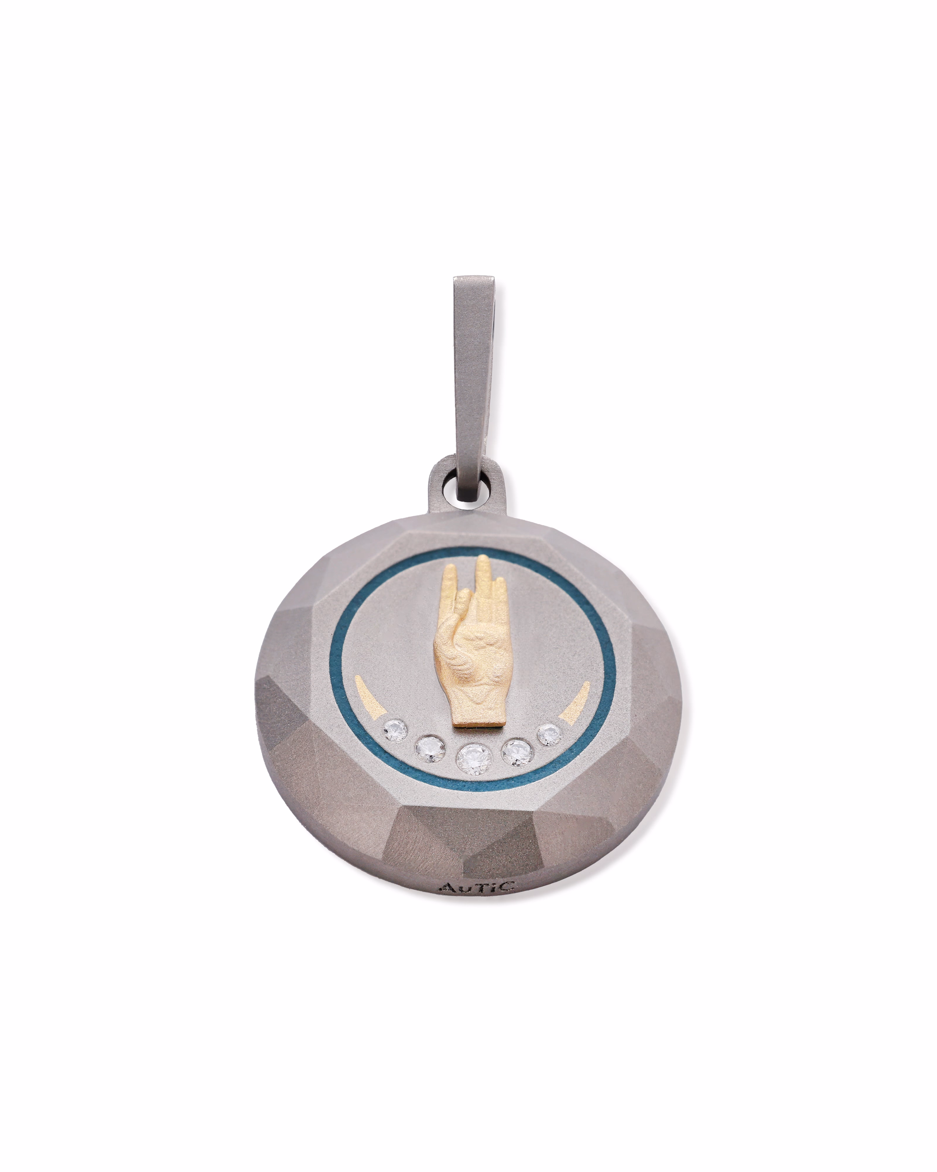 Unisex Silver Titanium Pendant with Matte Finish