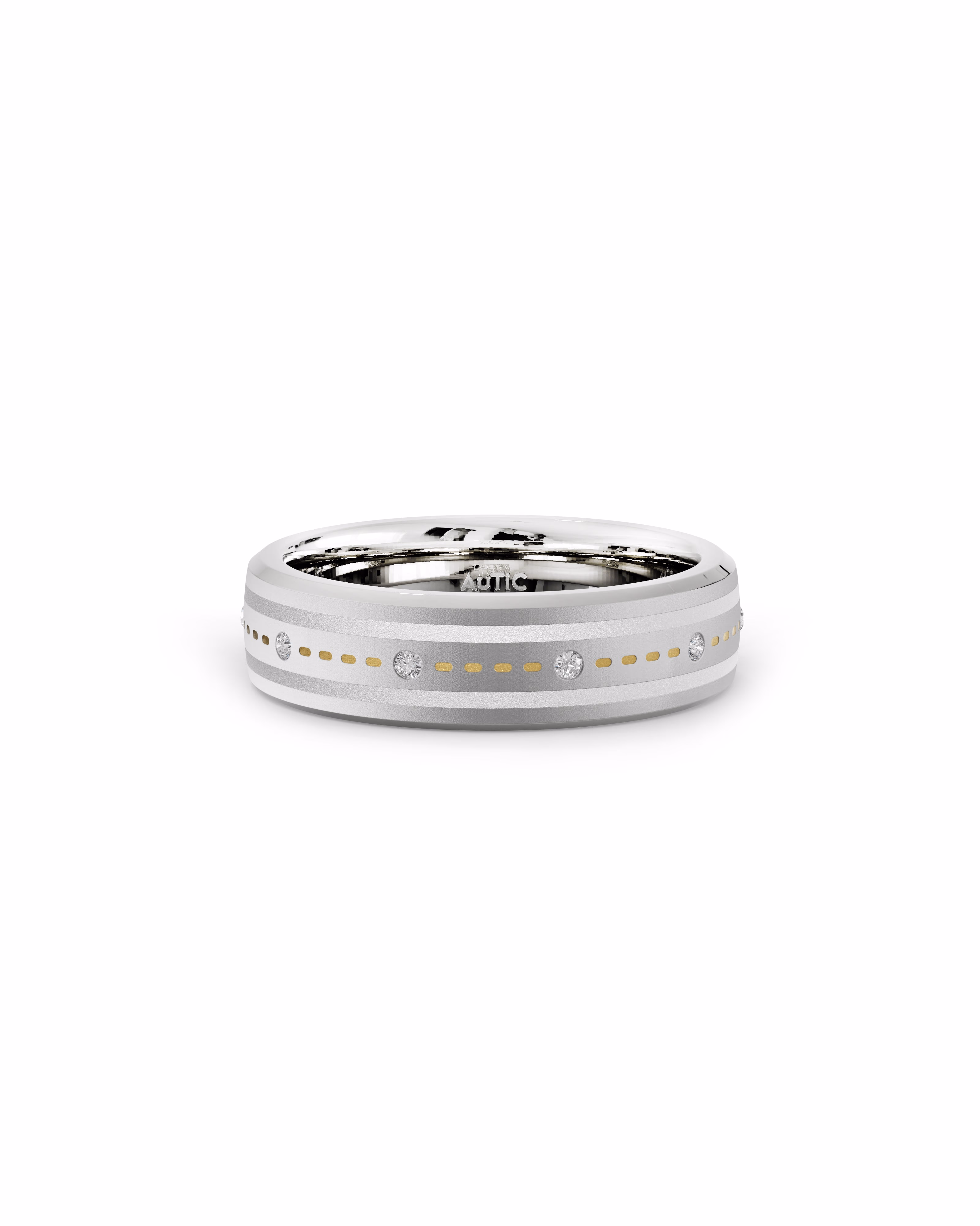 Mens's Silver Titanium Ring with Matte Finish