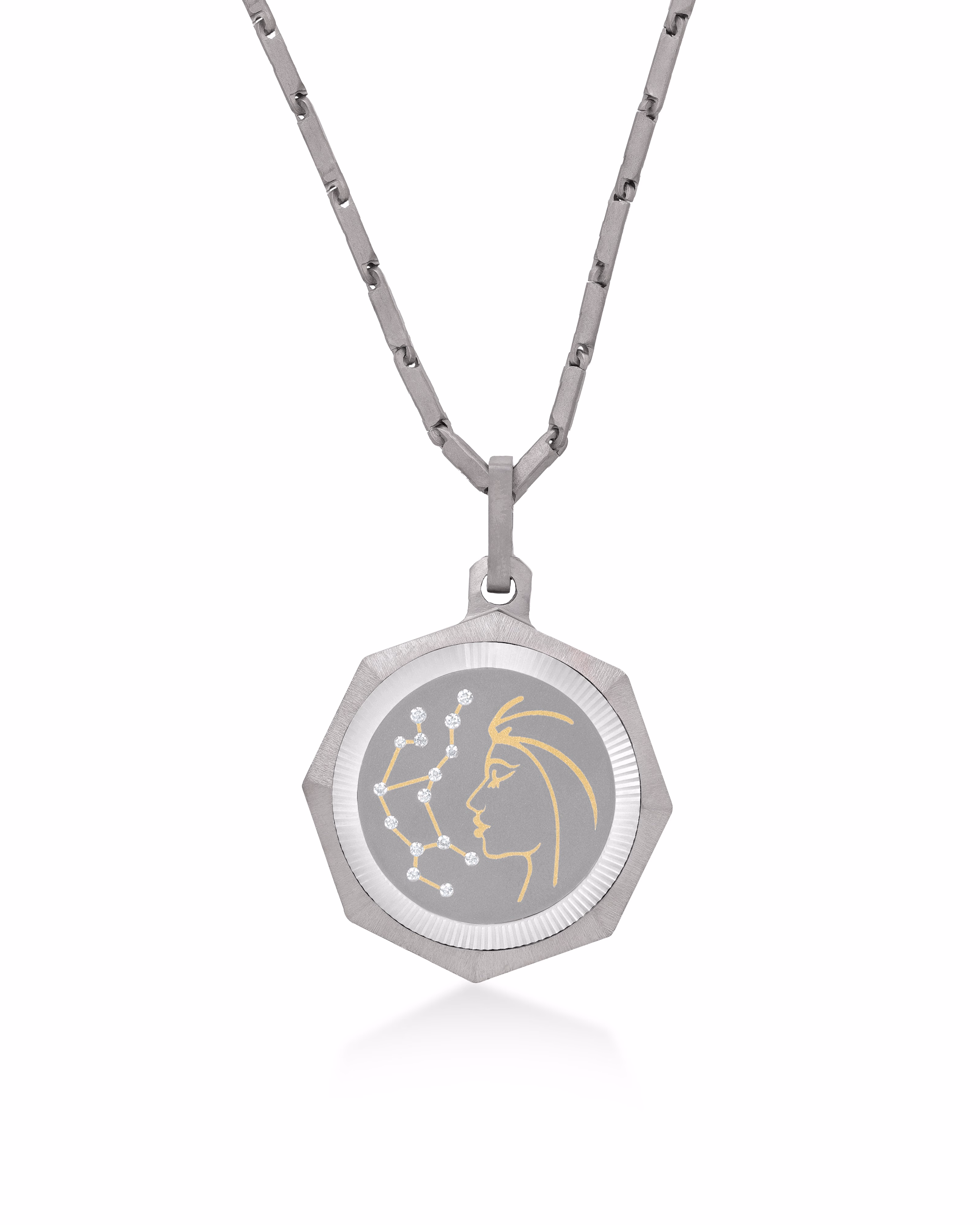 Virgo – Titanium Zodiac Pendant.