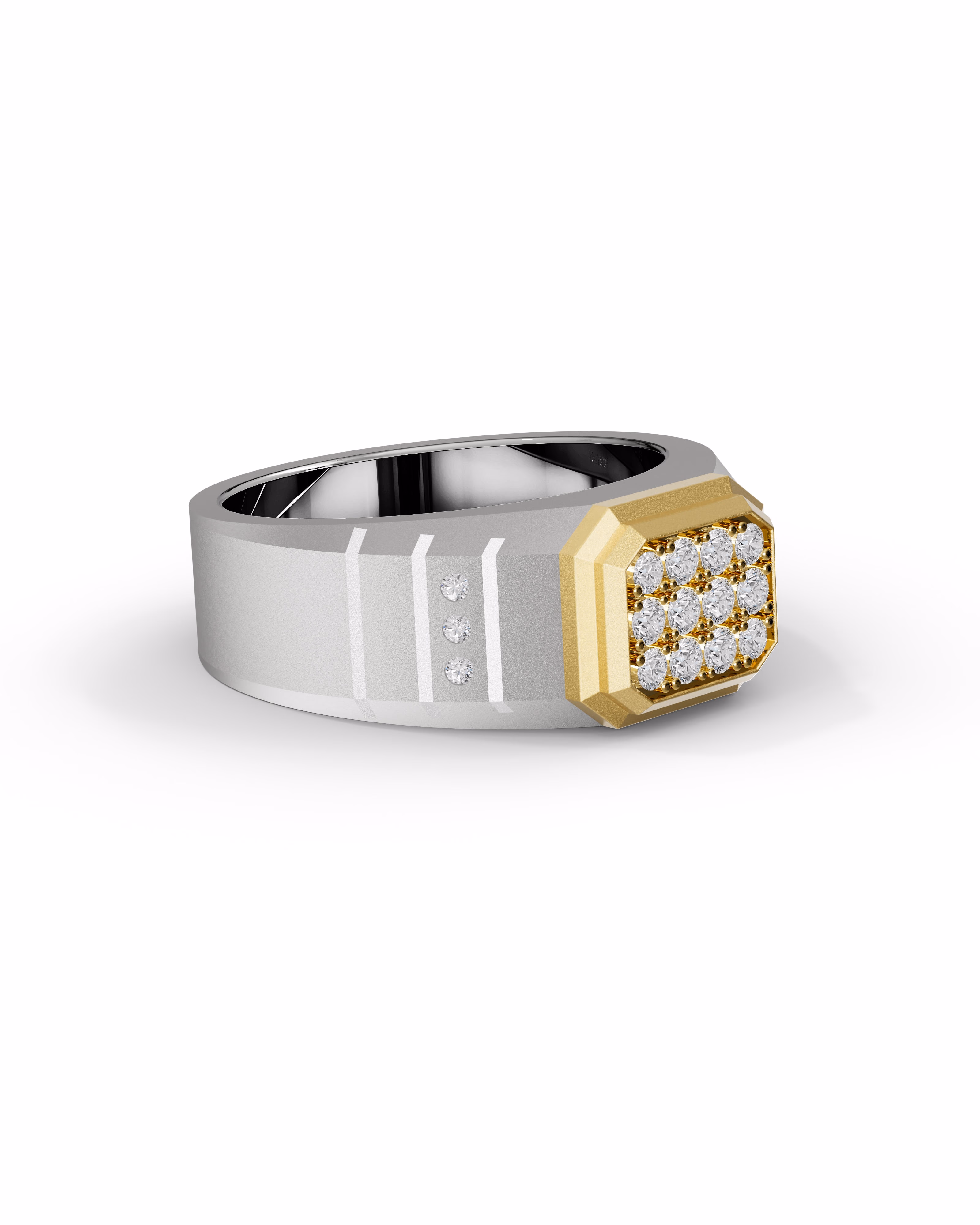 Men's Silver Titanium Ring with Matte Finish