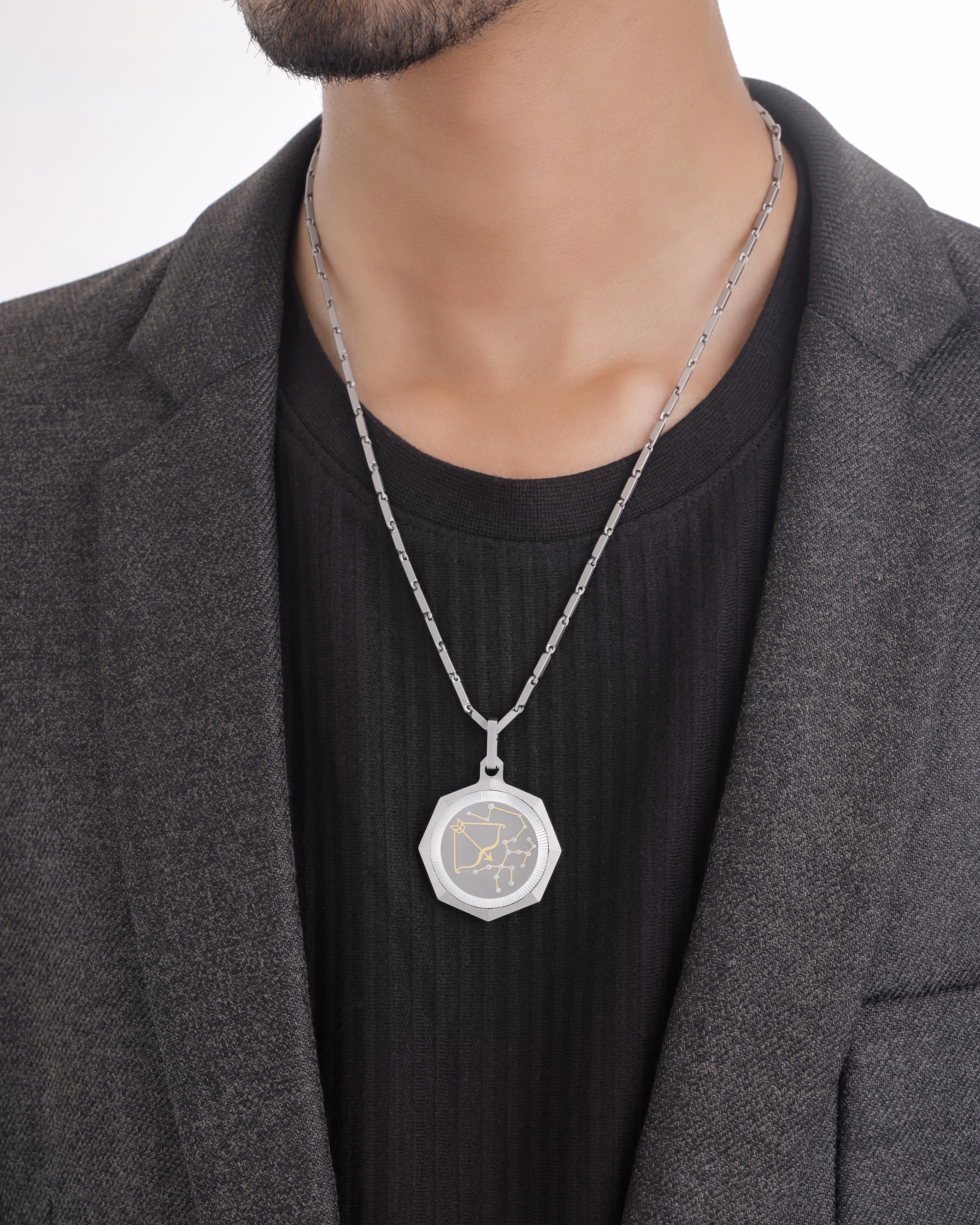 Sagittarius – Titanium Zodiac Pendant.