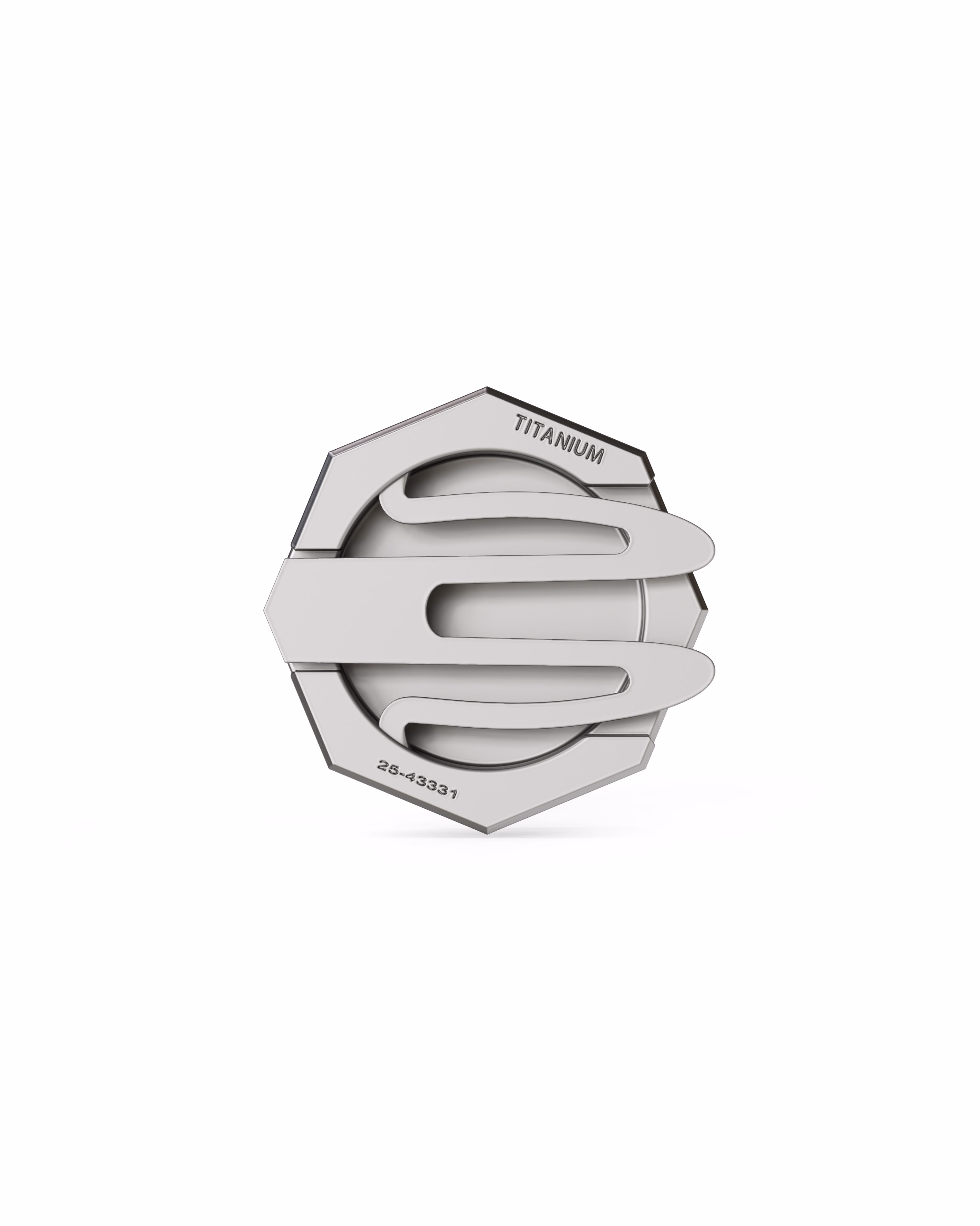 Men's  Silver Titanium Button Cover with Matte Finish