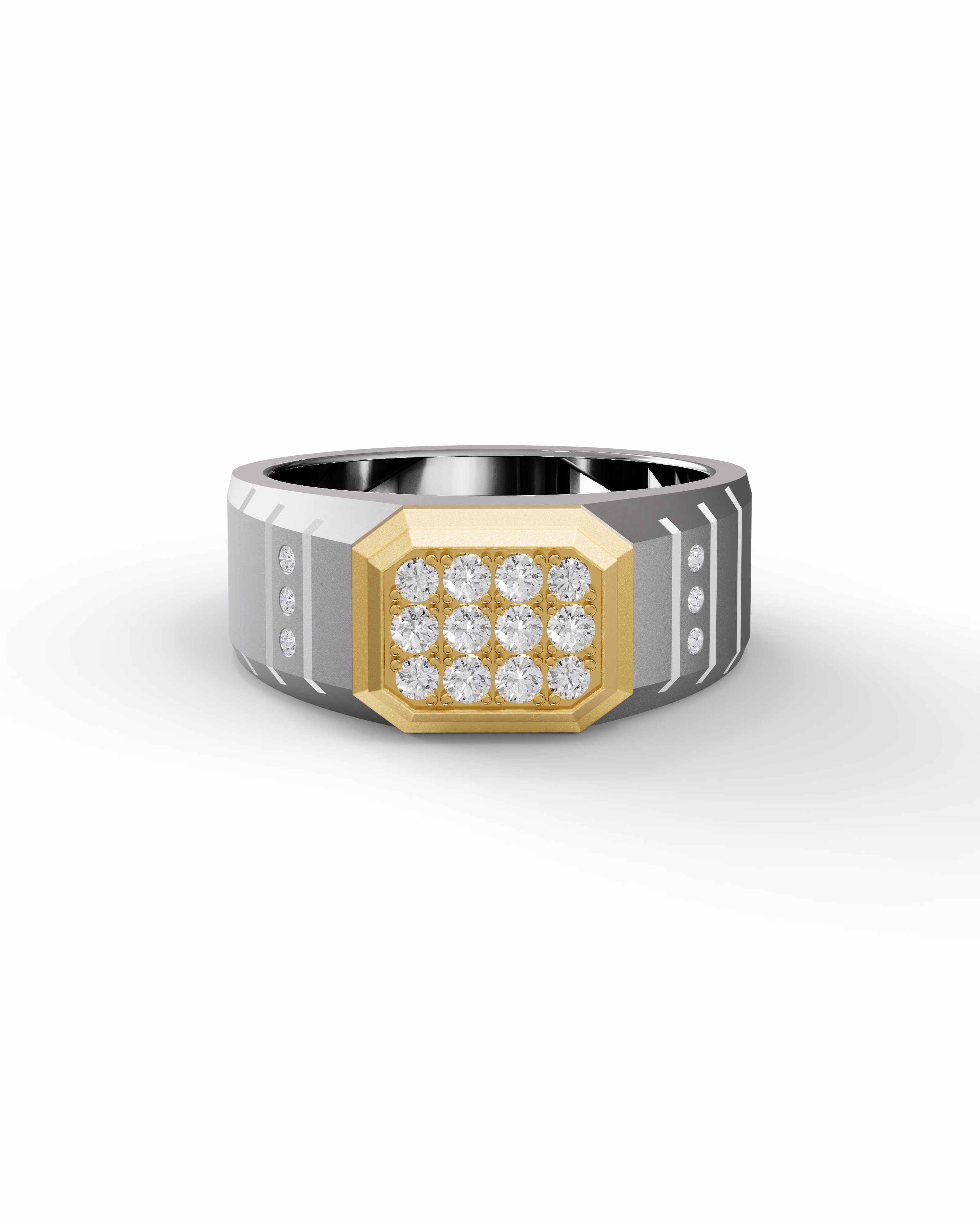 Men's Silver Titanium Ring with Matte Finish