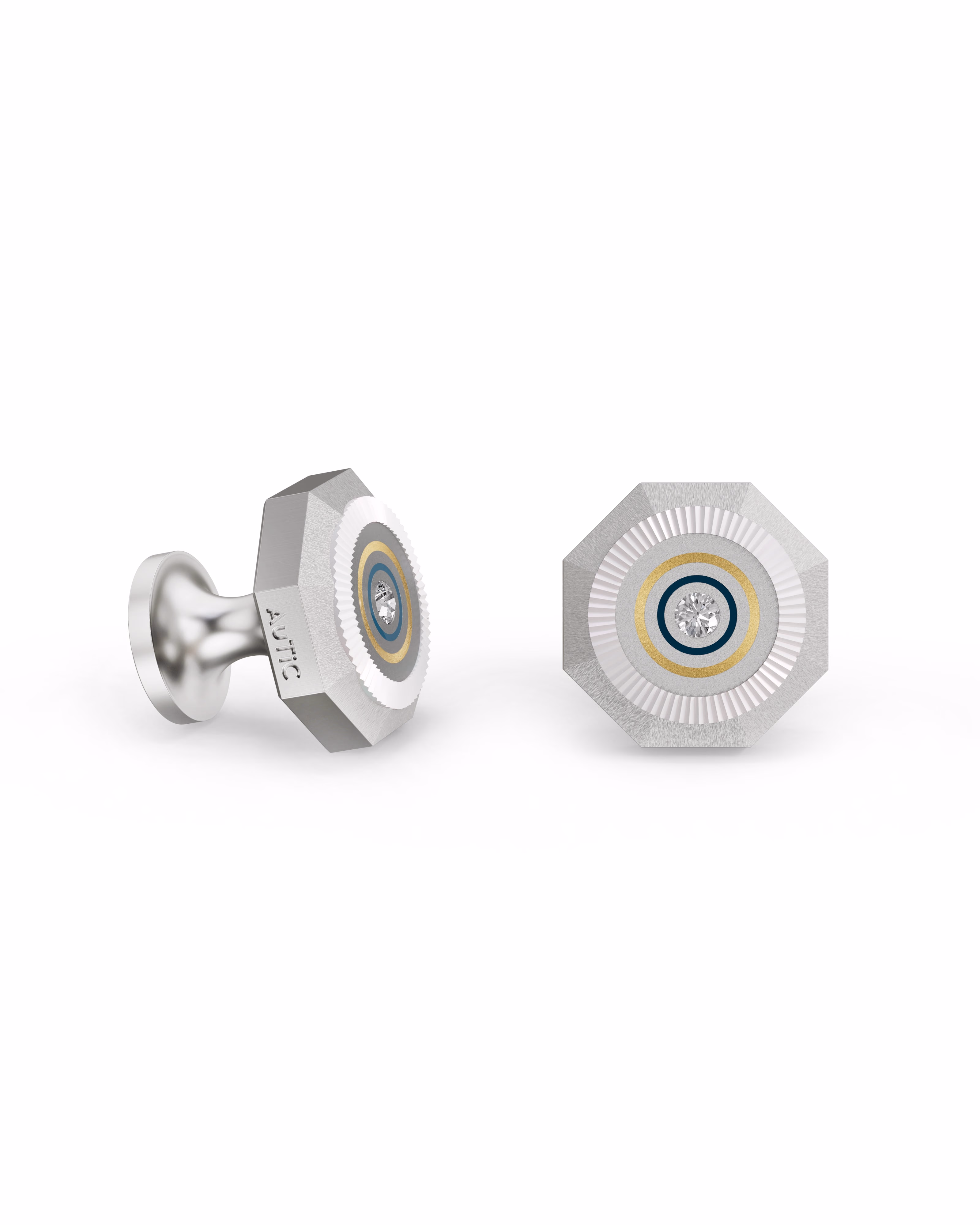 Men's  Silver Titanium Cufflinks with Matte Finish