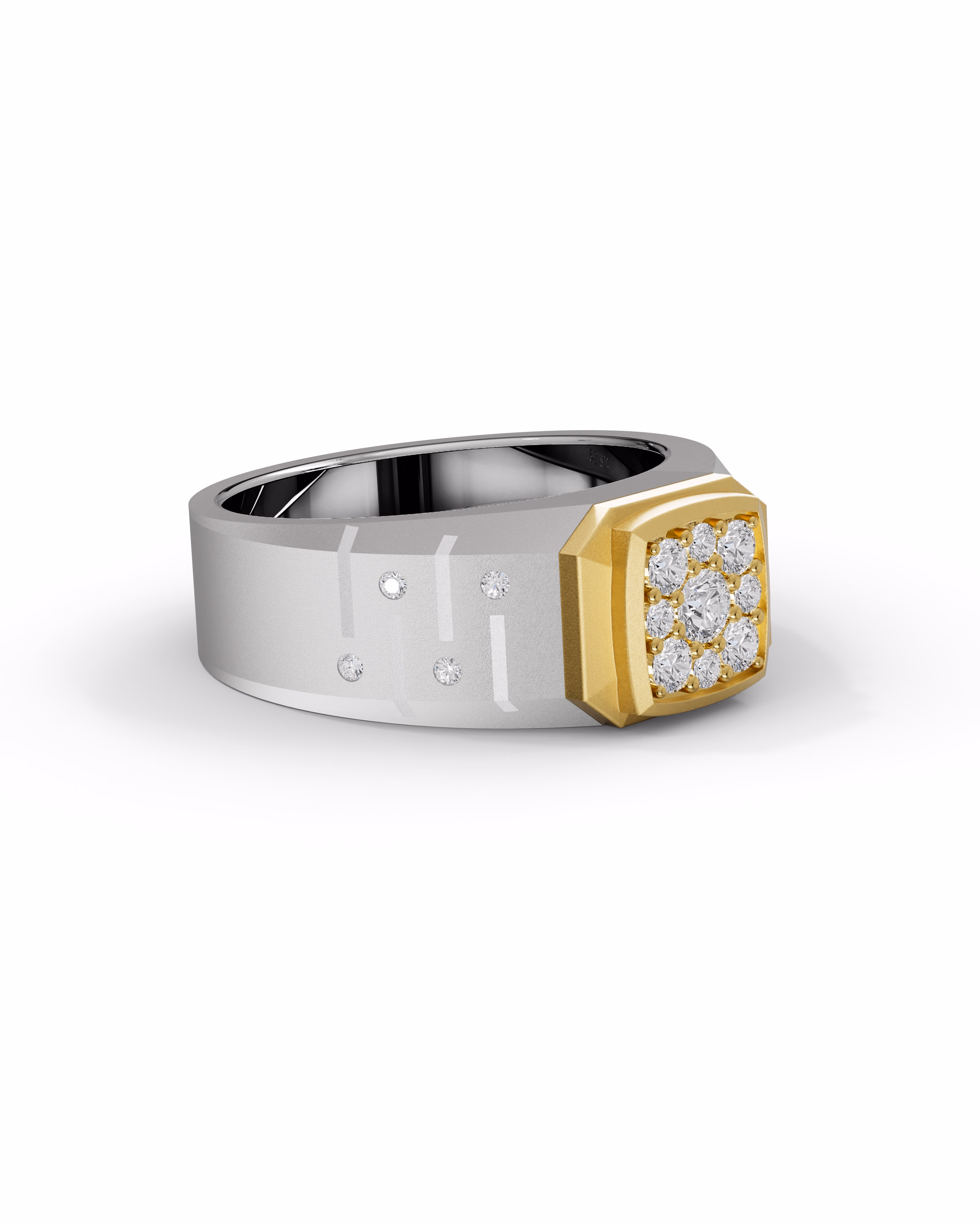 Men's Silver Titanium Ring with Matte Finish