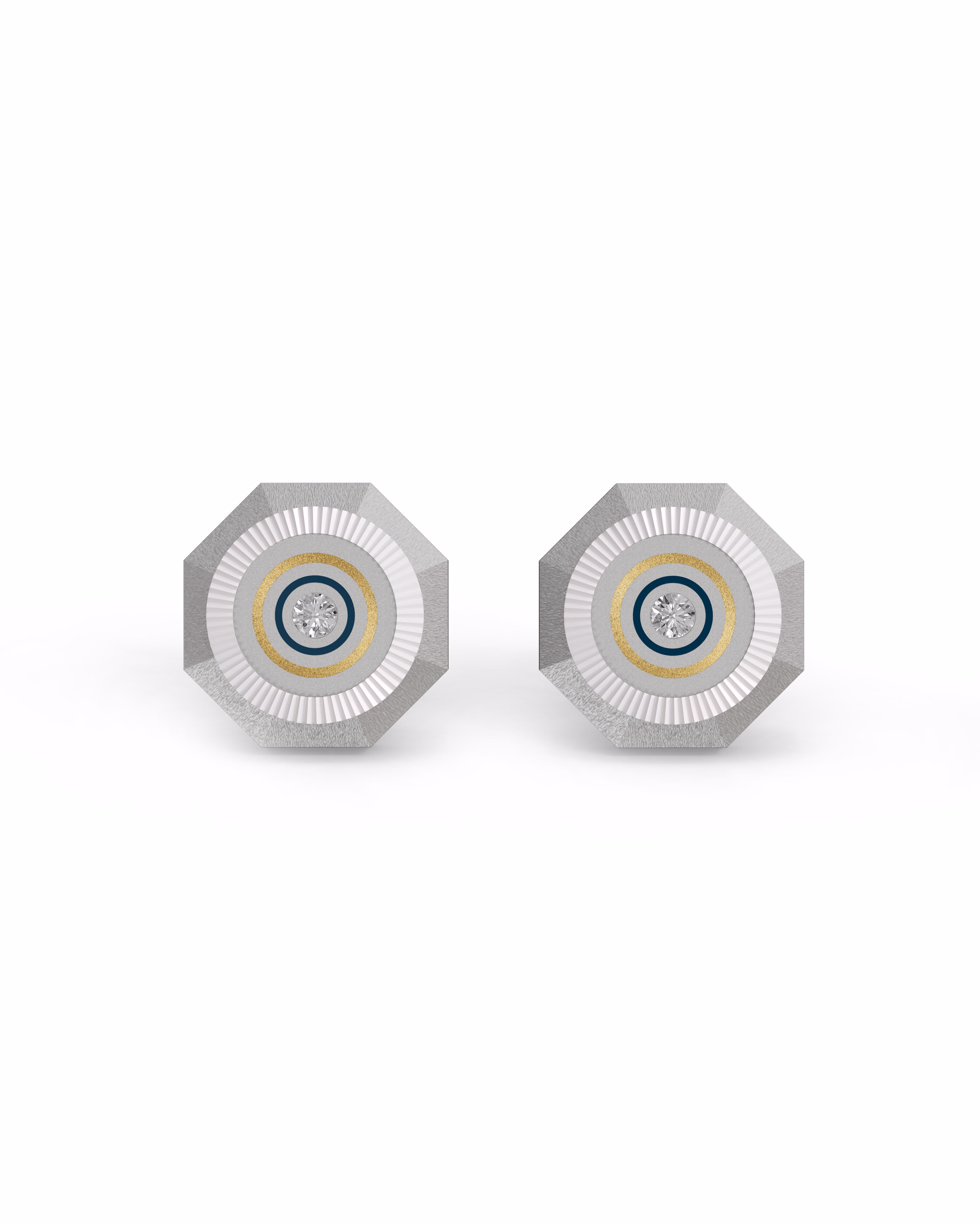 Men's Silver Titanium Cufflinks with Matte Finish